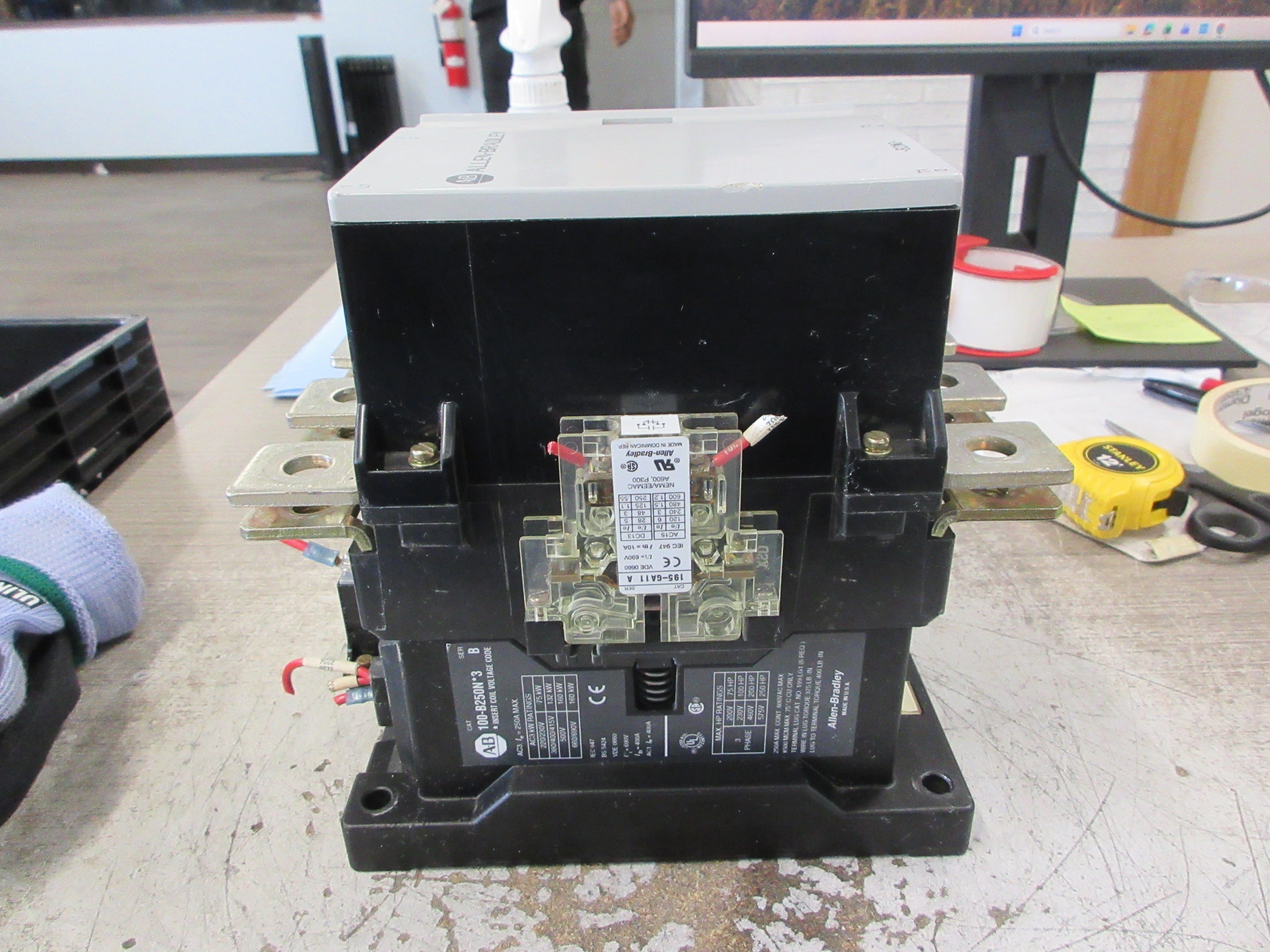 Allen-Bradley Contactor 100-B250N*3 Ser. B 120V Coil 250A 600V Used