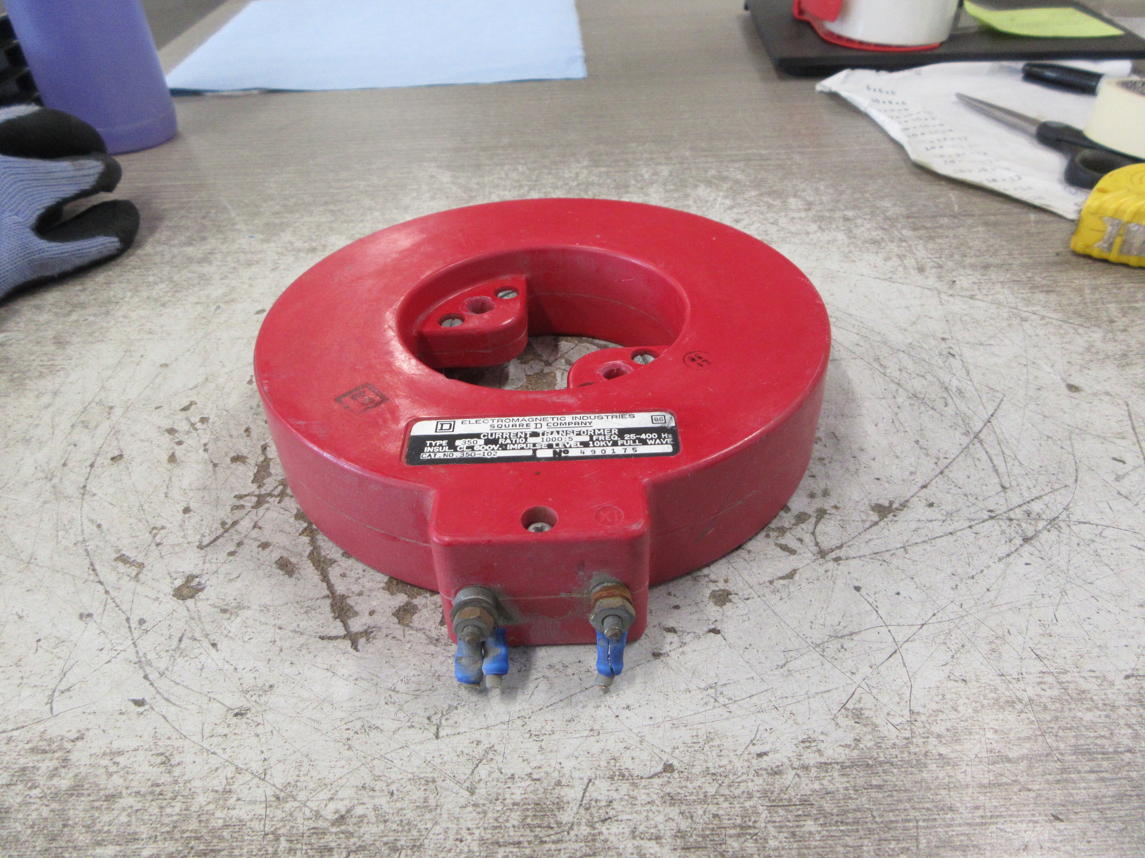 Square D Current Transformer 350-102 Ratio 1000:5A 25-400Hz 600V 10KV BIL Used