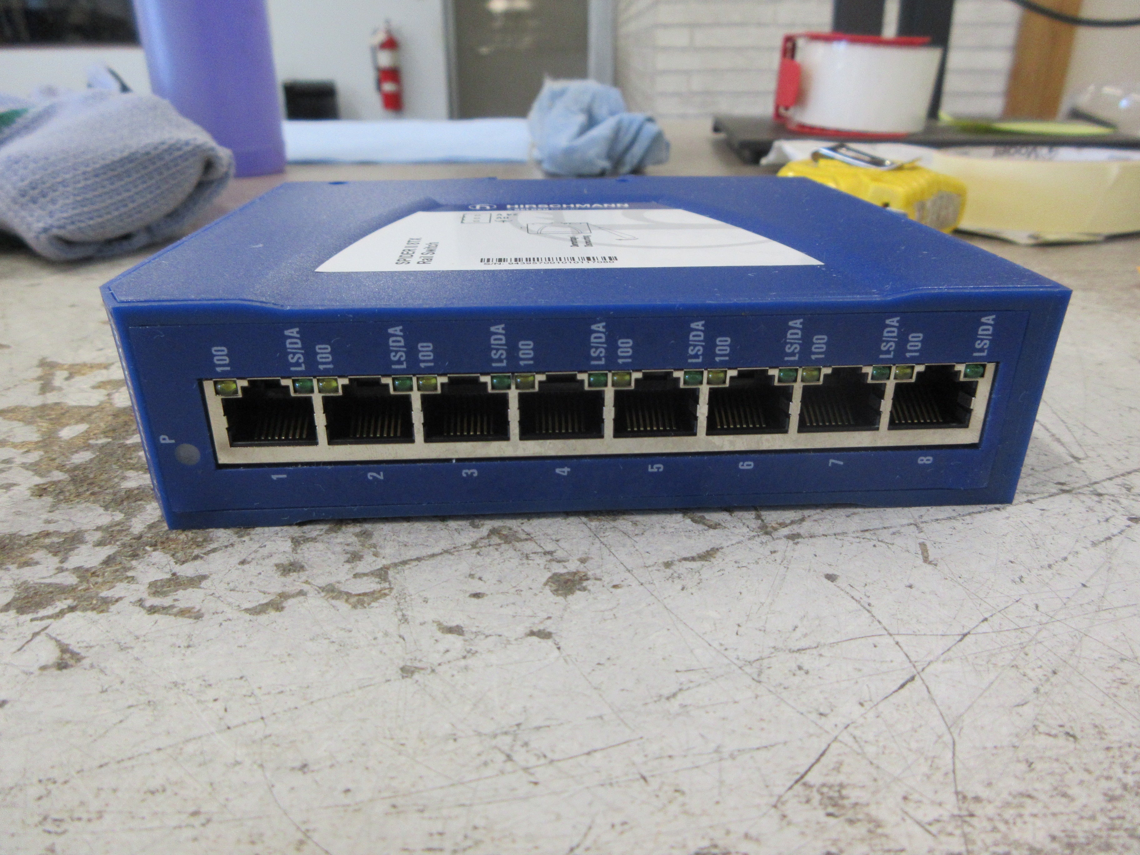 Hirschmann Rail Ethernet Switch SPIDER II 8TX 8-Port Used