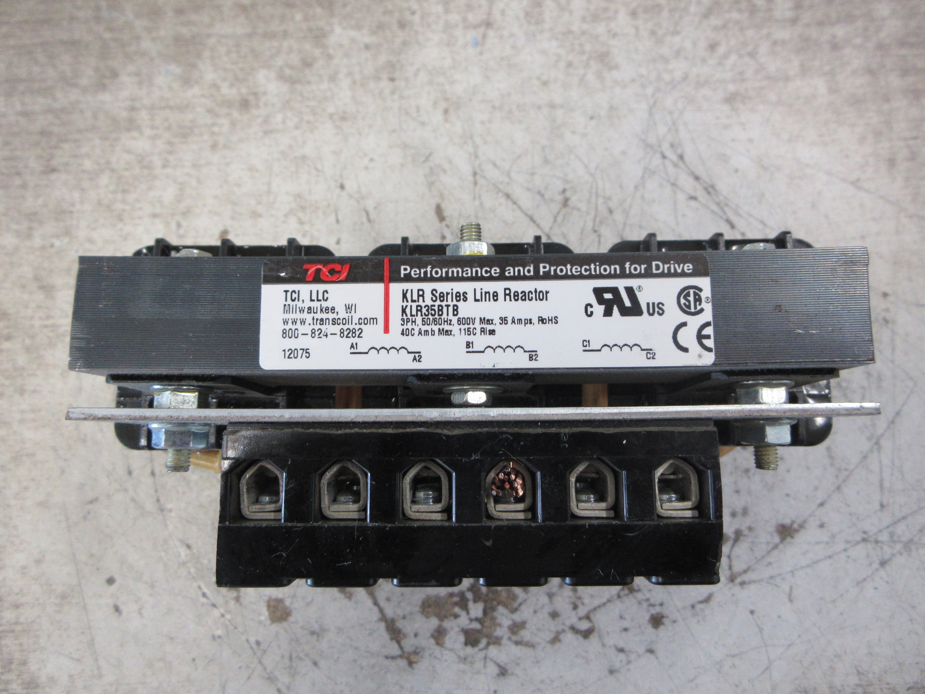 TCI KLR Series Line Reactor KLR35BTB 35A 600V 50/60Hz 3Ph Used