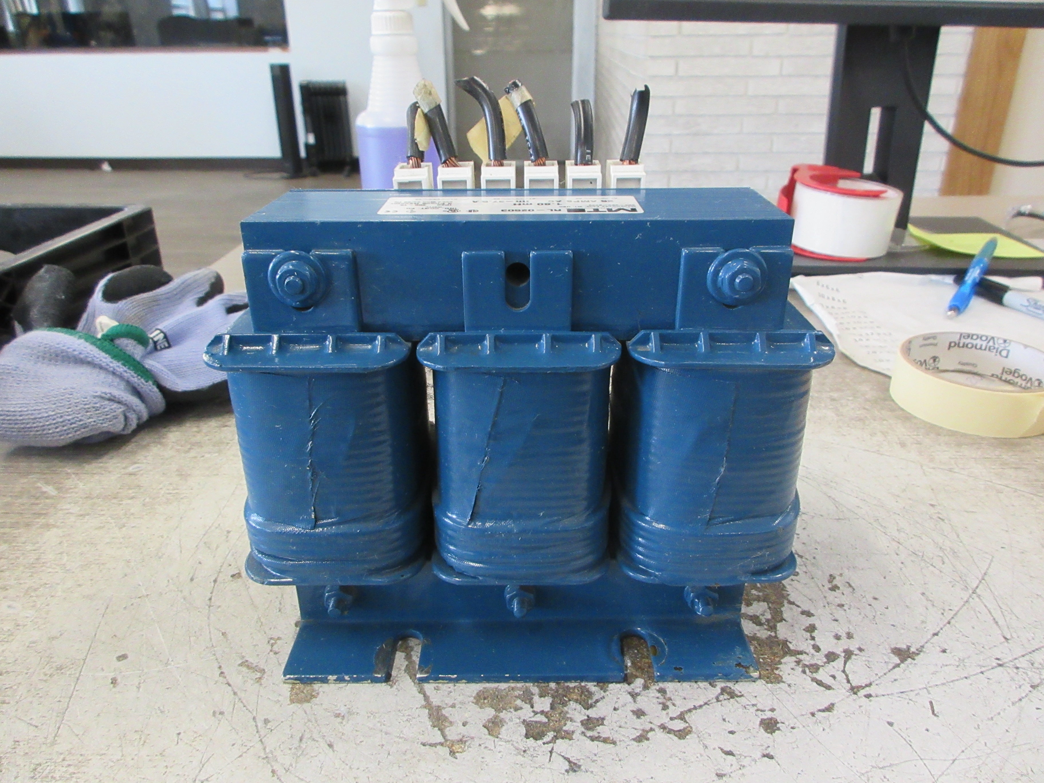 MTE 3Ph Line Reactor RL-02503 25A 1.80mH 600V 50/60Hz Used