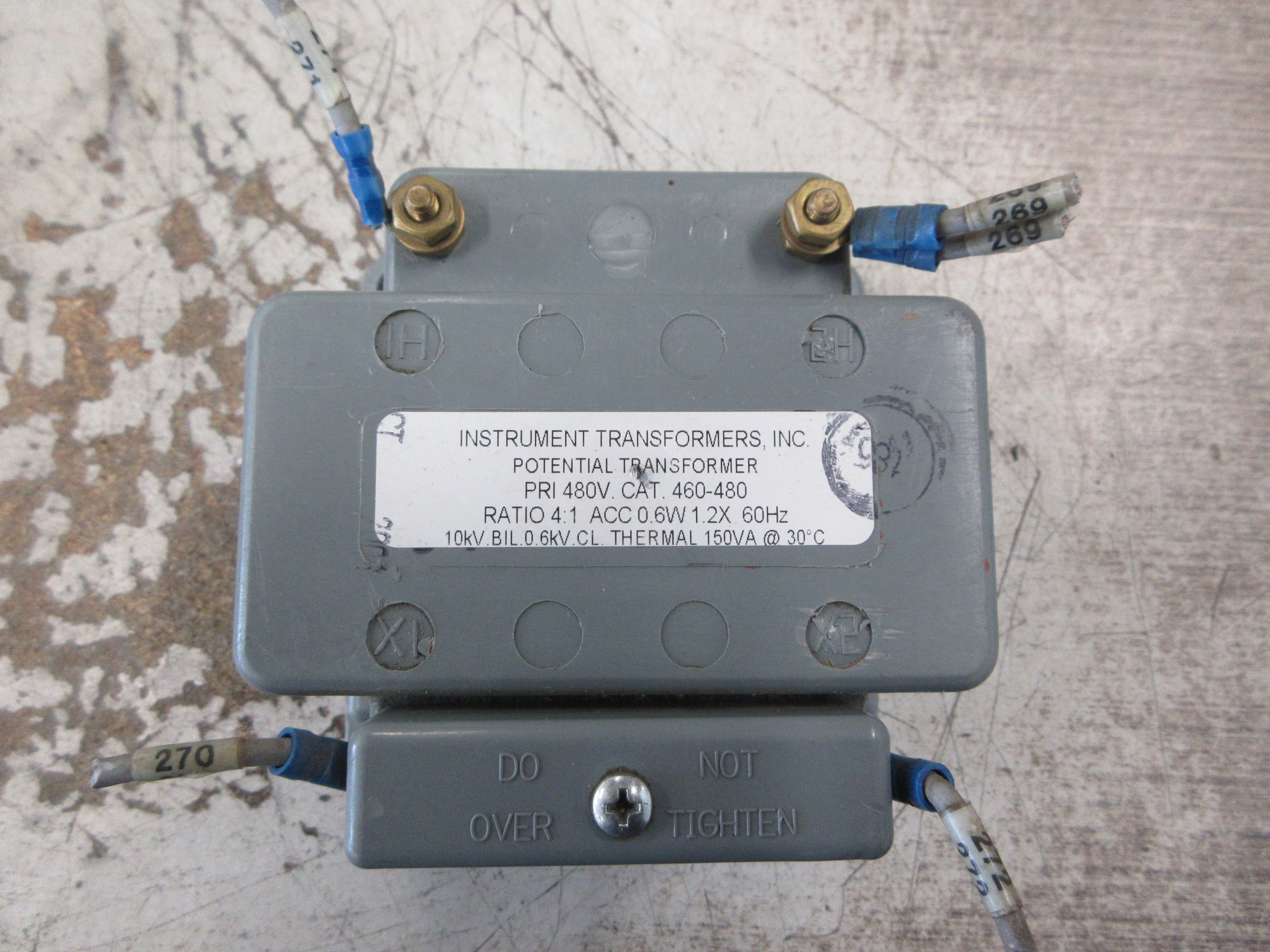 Instrument Transformers Potential Transformer 460-480 Pri: 480V Ratio 4:1 Used