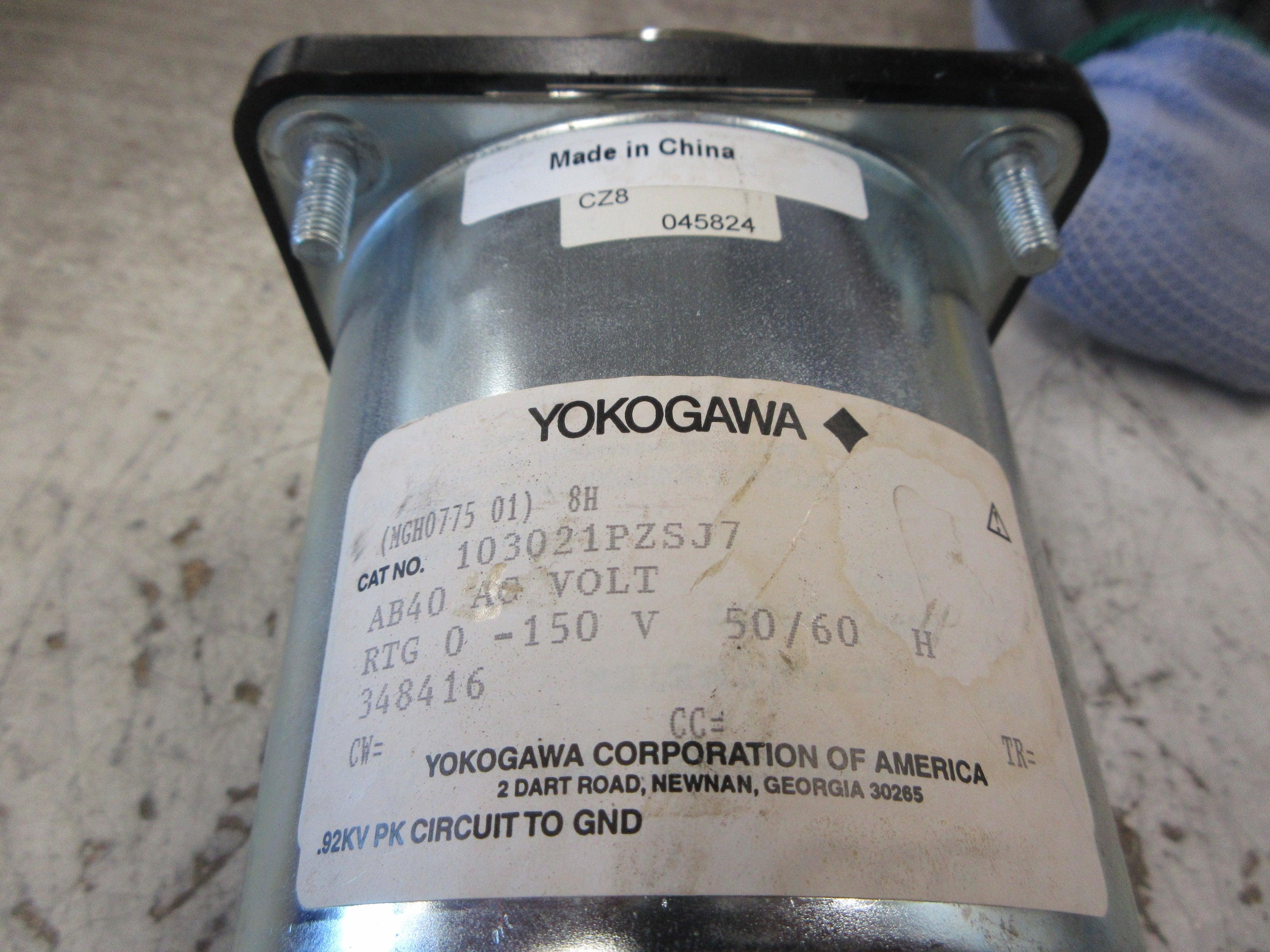 Yokogawa AB 40 AC Voltmeter 103021PZSJ7 Range: 0-600V Used
