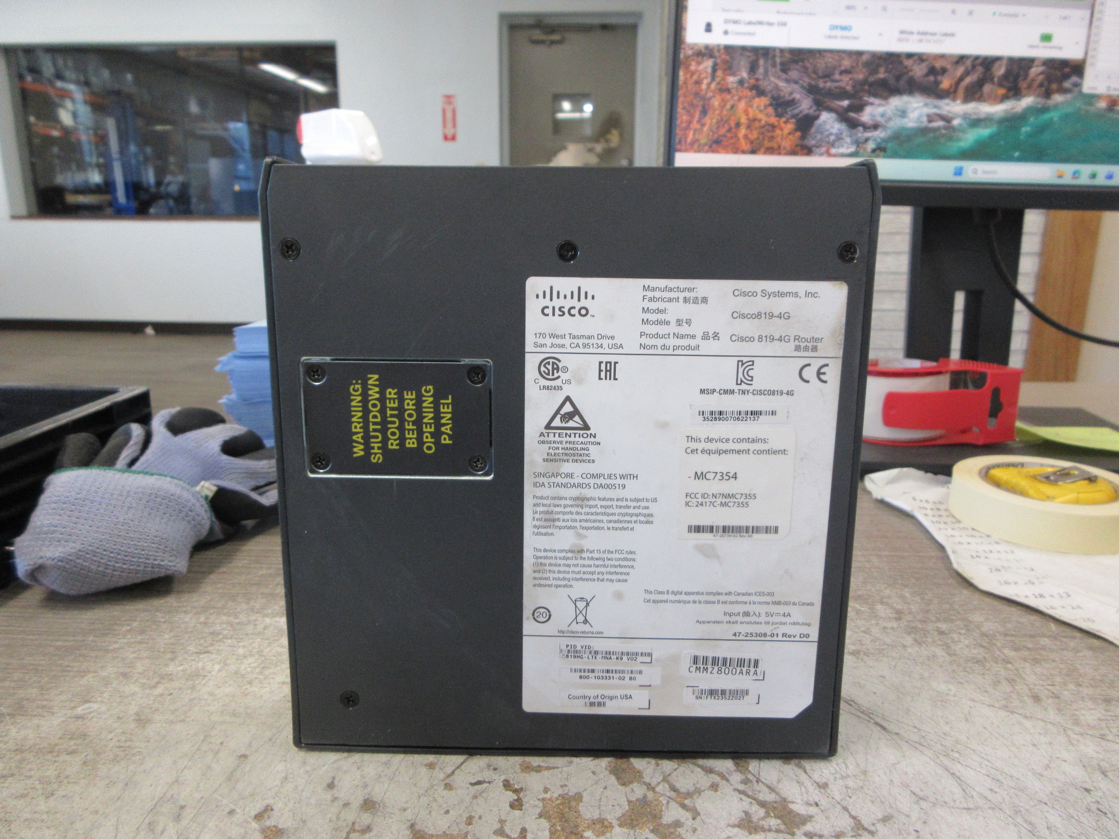 Cisco 4G LTE MTM Gateway Integrated Service Router Cisco819-4G 5VDC 4A Used