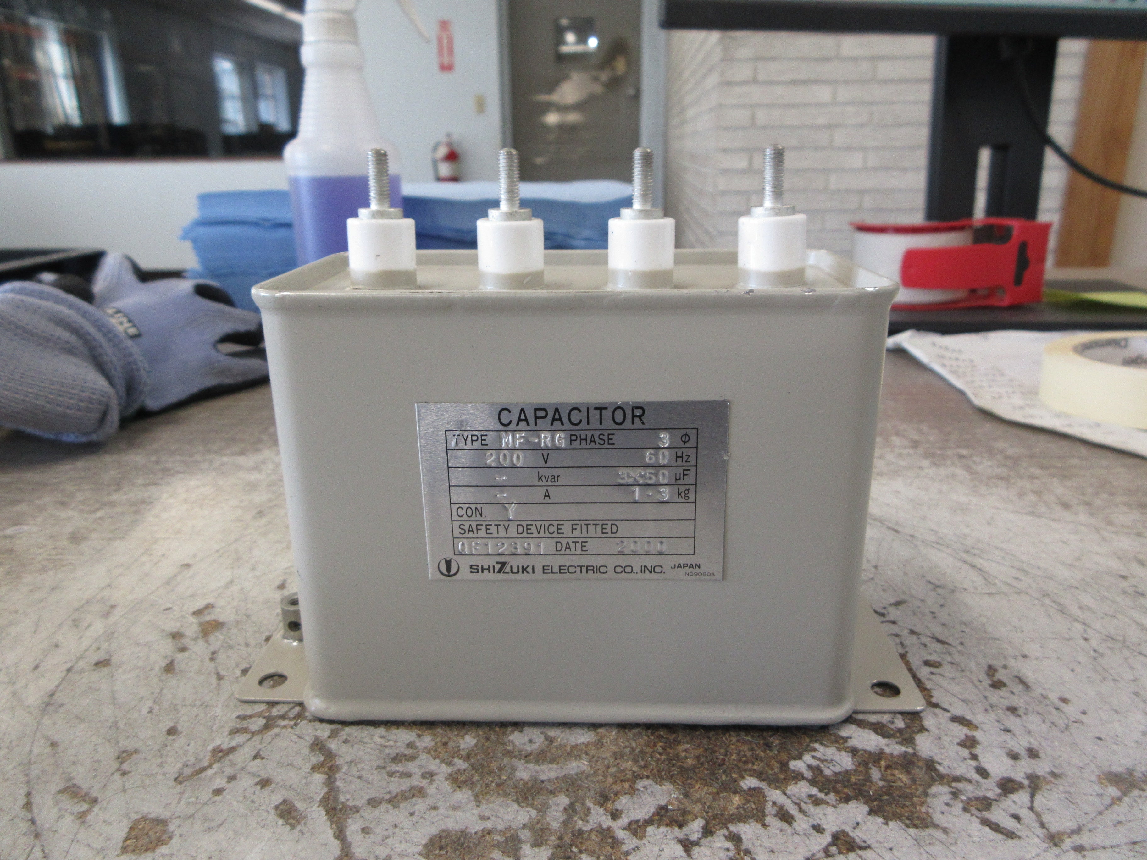 Shizuki Capacitor MF-RG 3X50uF 200V 3Ph 60Hz Used