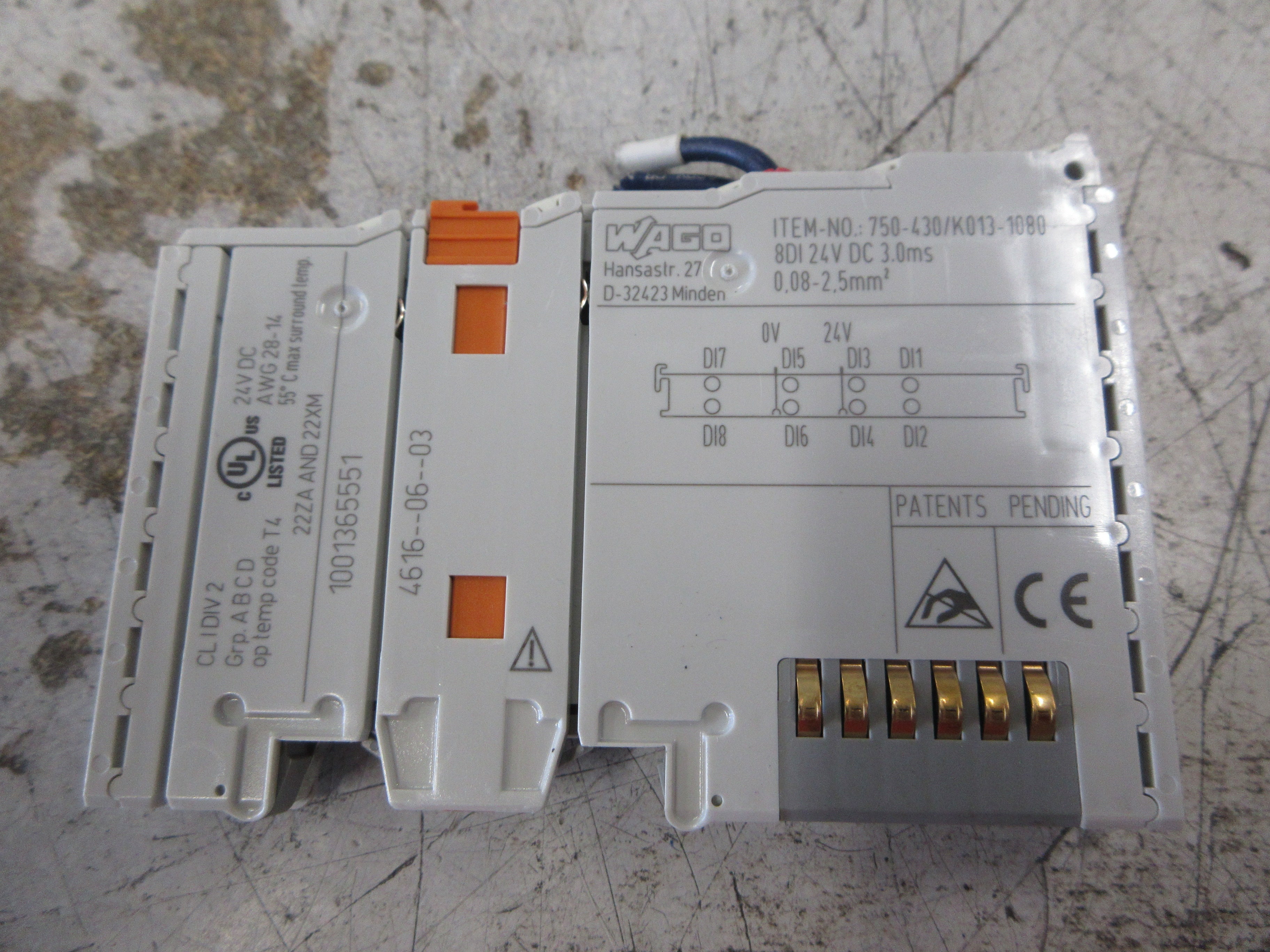 Wago GEA Digital Input Module 750-430/K013-1080 8-Ch 24VDC Used