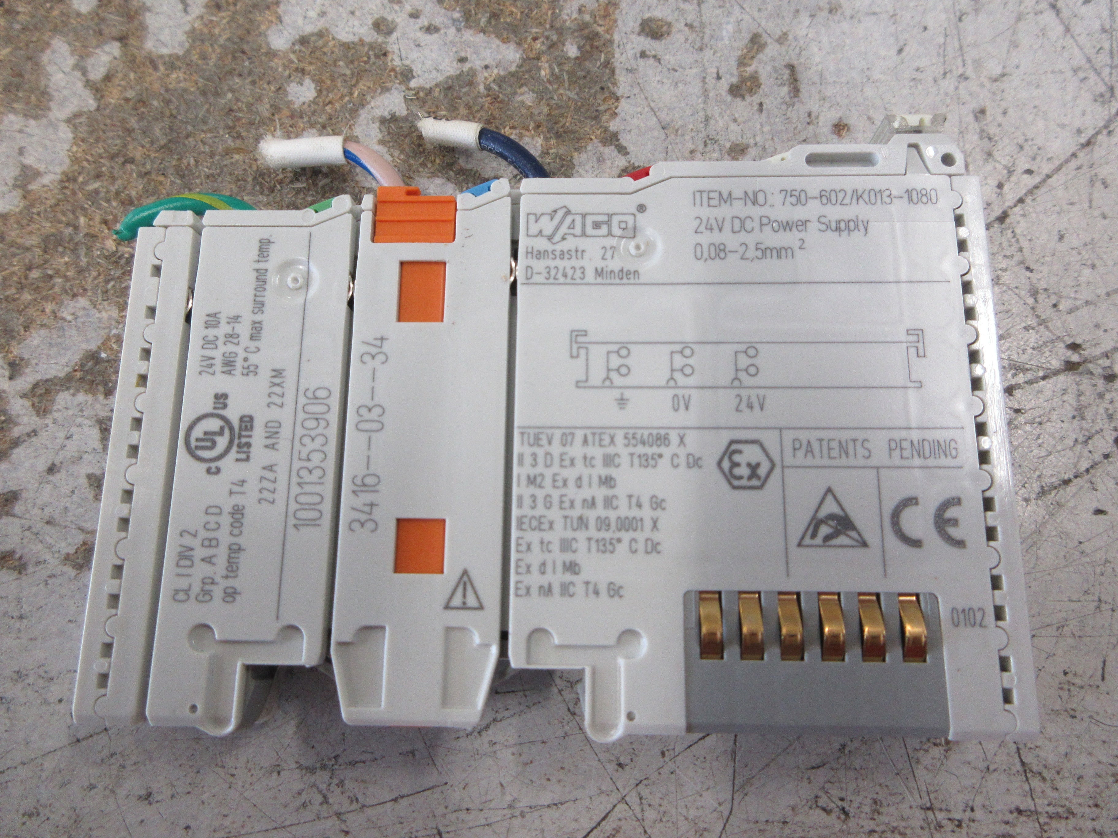 Wago GEA Power Supply Module 750-602/K013-1080 24VDC Used
