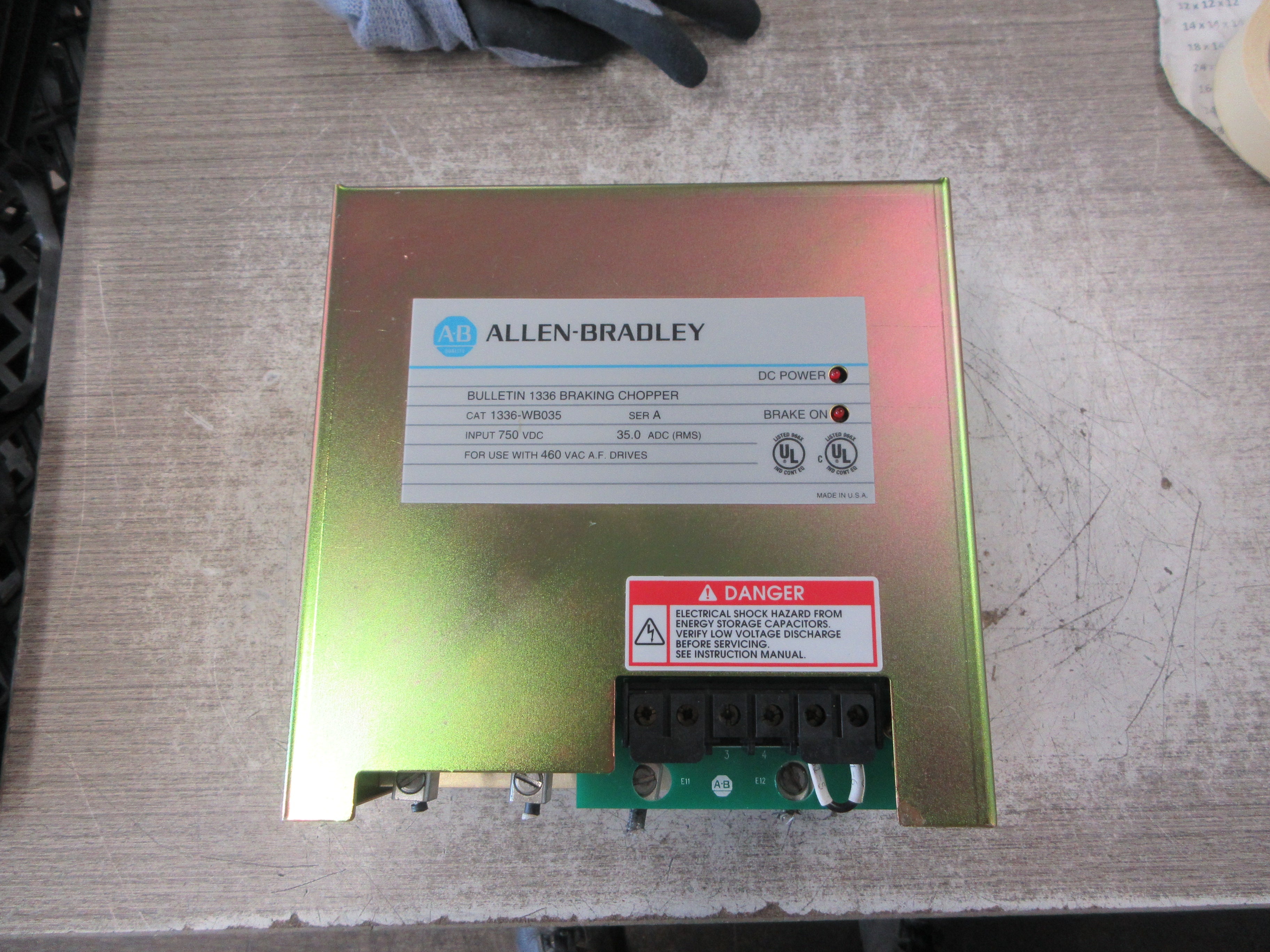 Allen-Bradley Braking Chopper 1336-WB035 Ser. A 750VDC 35A Used