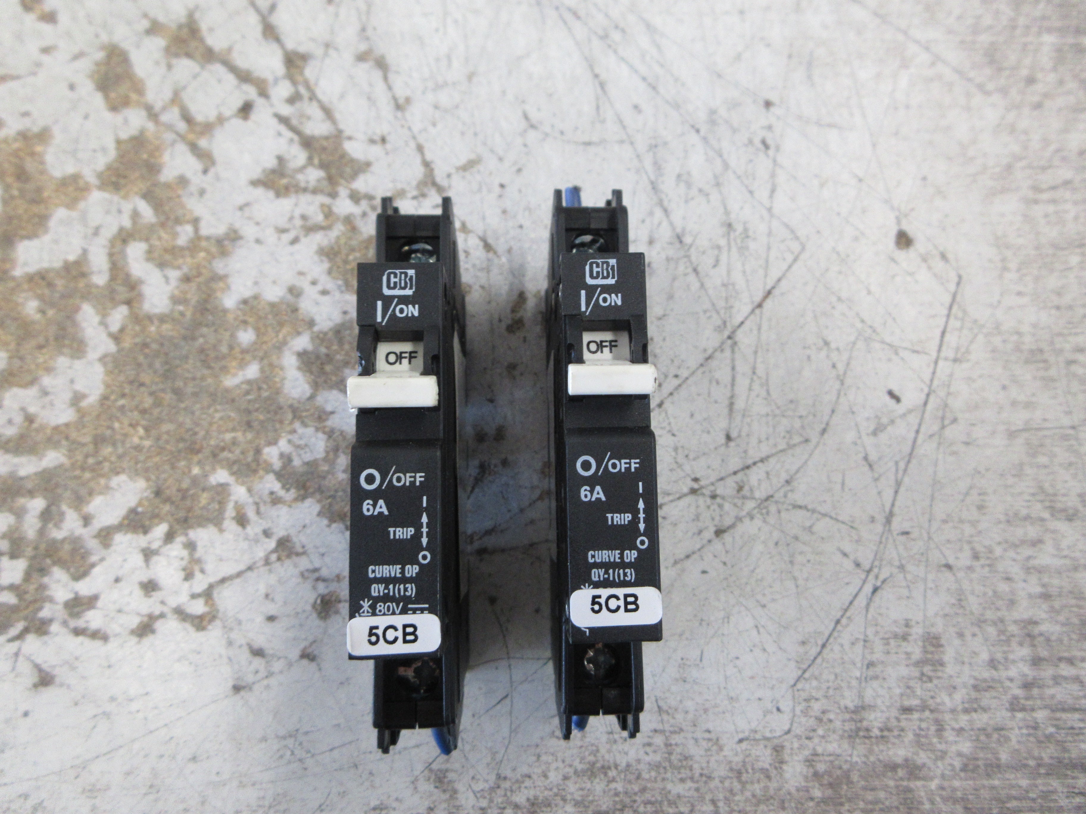 CBi DC Circuit Breaker QY180P06B0 6A 80VDC 1P *Lot of 2* Used