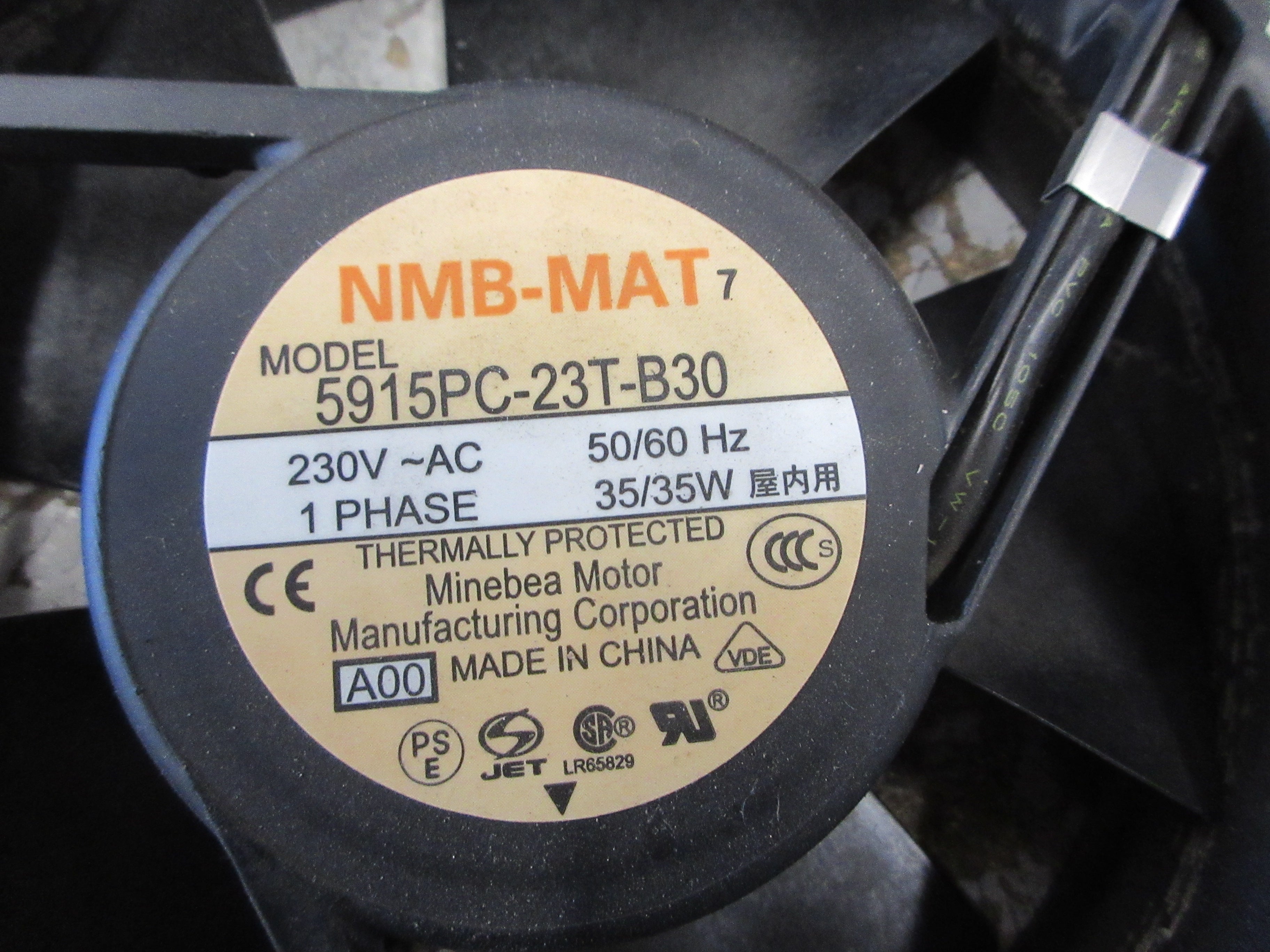 NBM-MAT Axial Fan 5915PC-23T-B30 230V 50/60Hz 1Ph 35W W/Grille Used