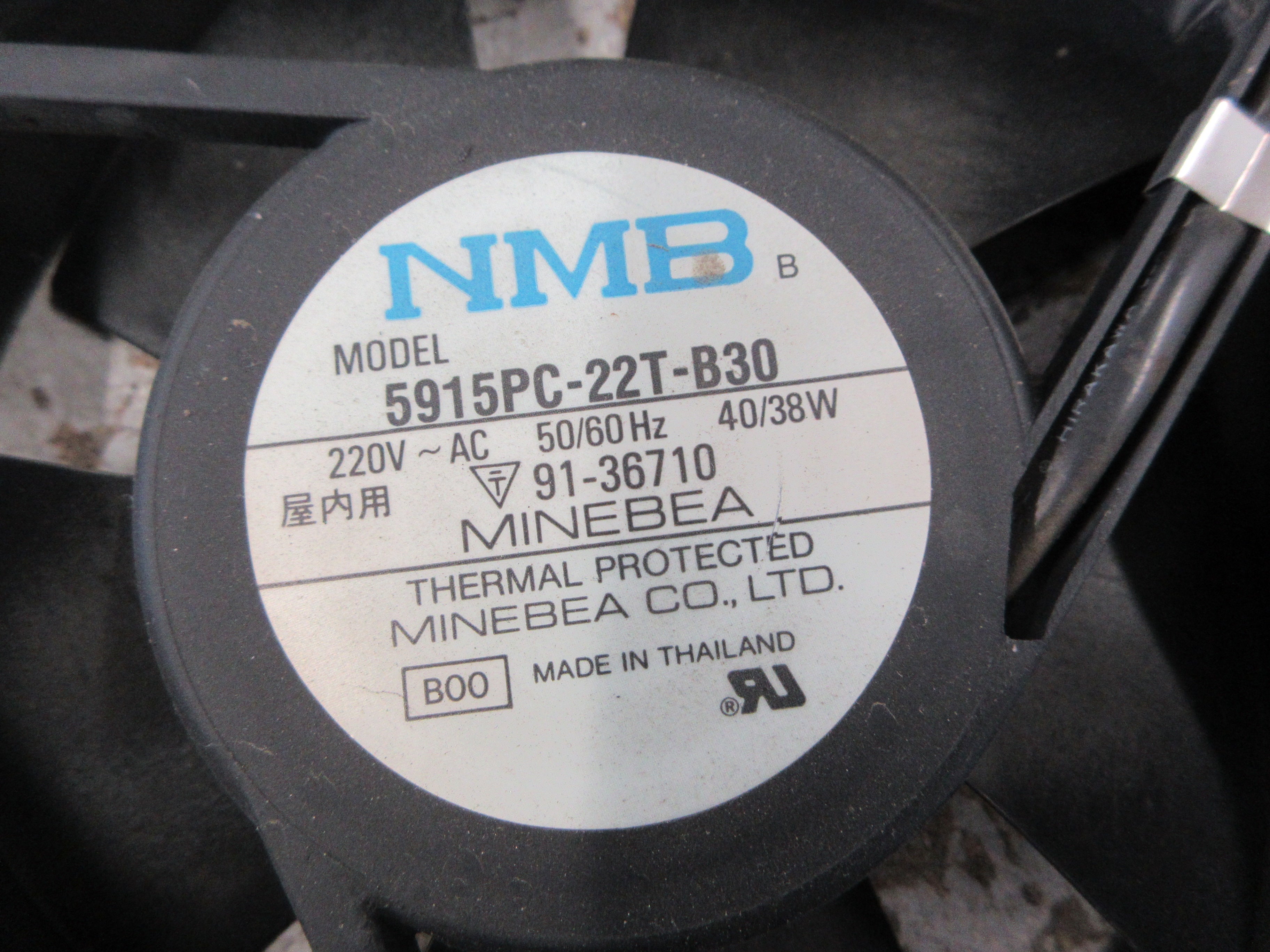 Minebea NMB Axial Fan 5915PC-22T-B30 220V 50/60Hz W/Grille Used