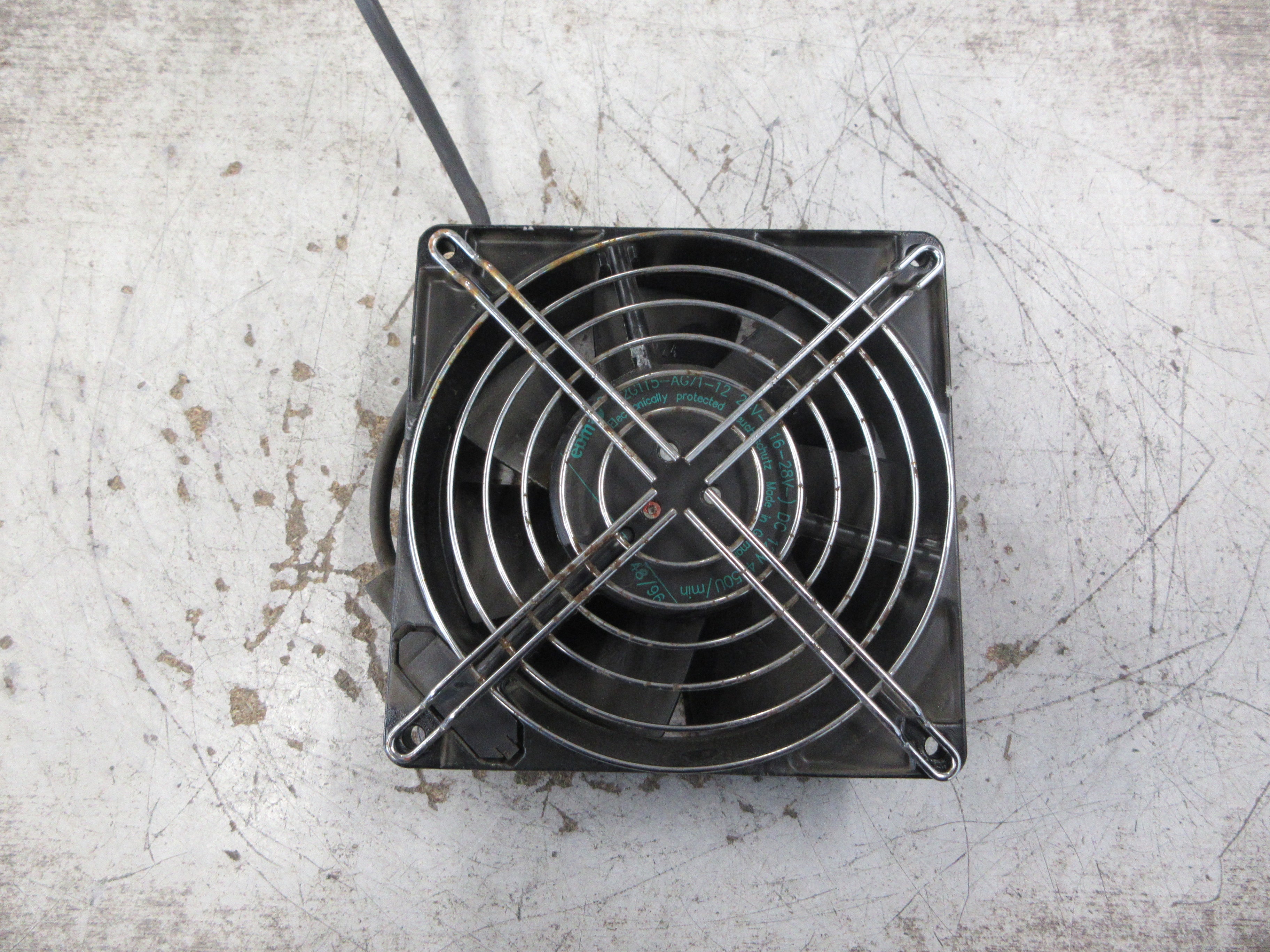 ebm Axial Fan W2G115-AG71-12 24VDC 12W 4050 RPM W/Grille (No Screws) Used