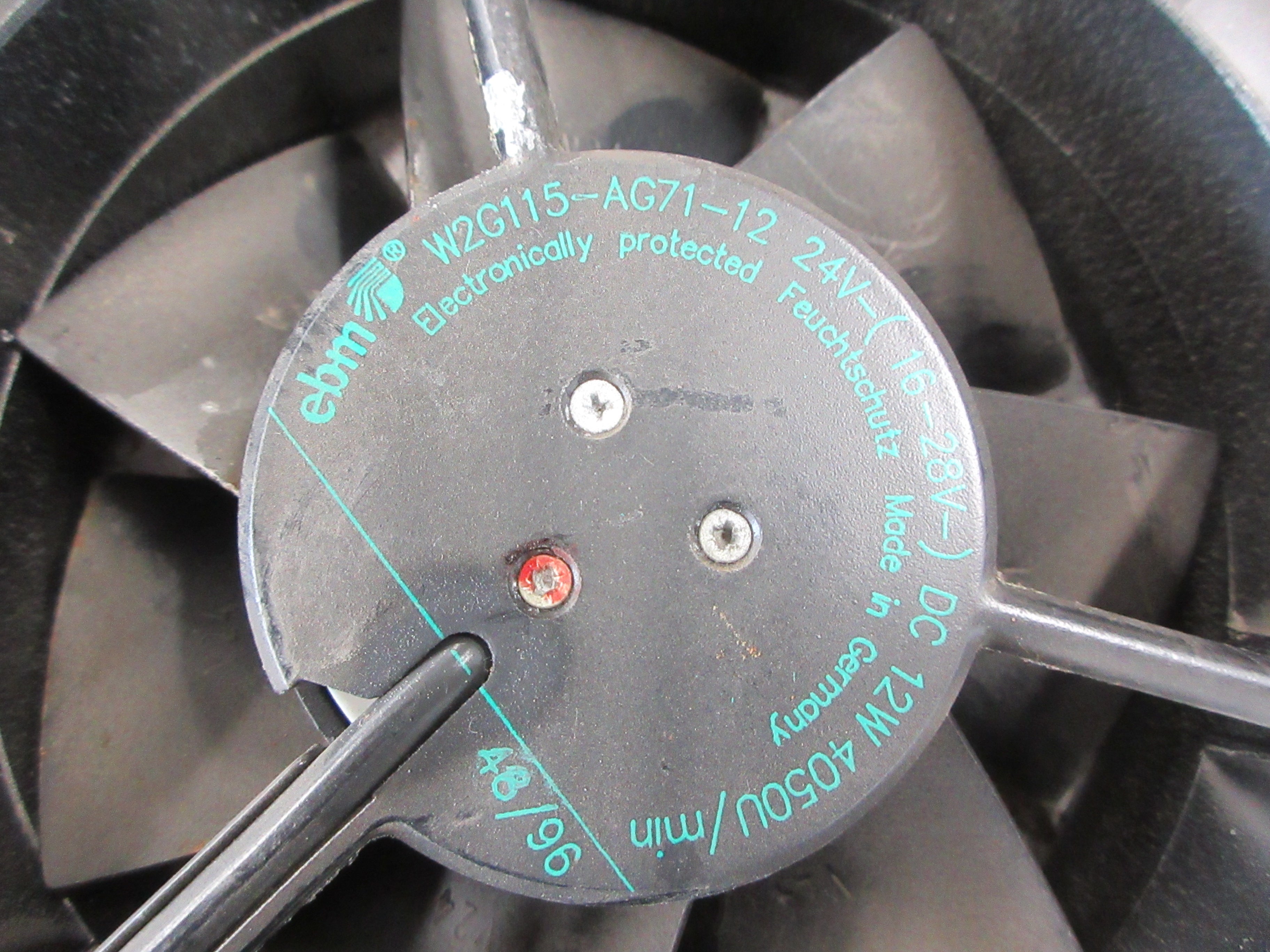 ebm Axial Fan W2G115-AG71-12 24VDC 12W 4050 RPM W/Grille (No Screws) Used
