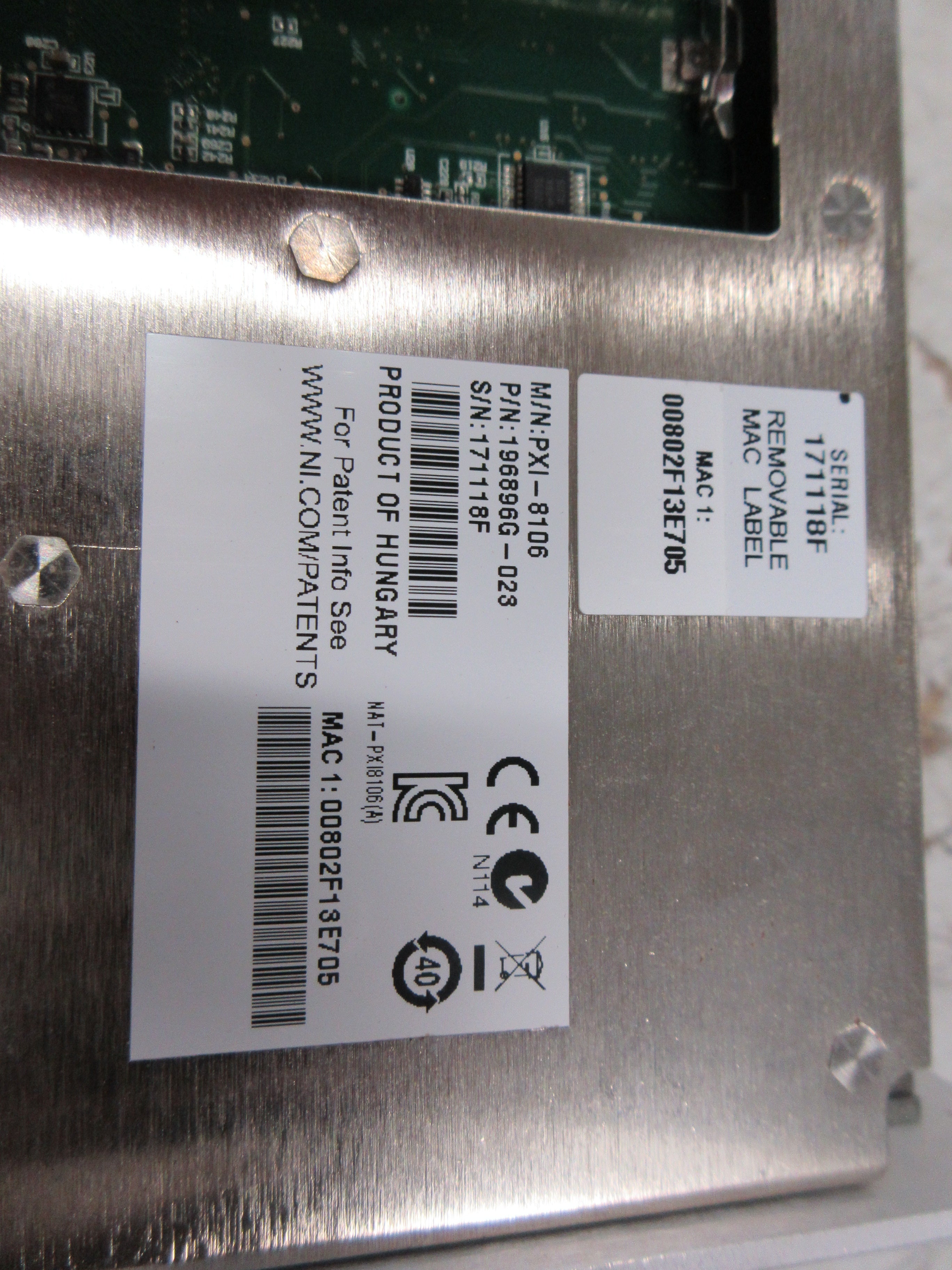 National Instruments NI PXI-8106 Embedded Controller 196896G-023 Used