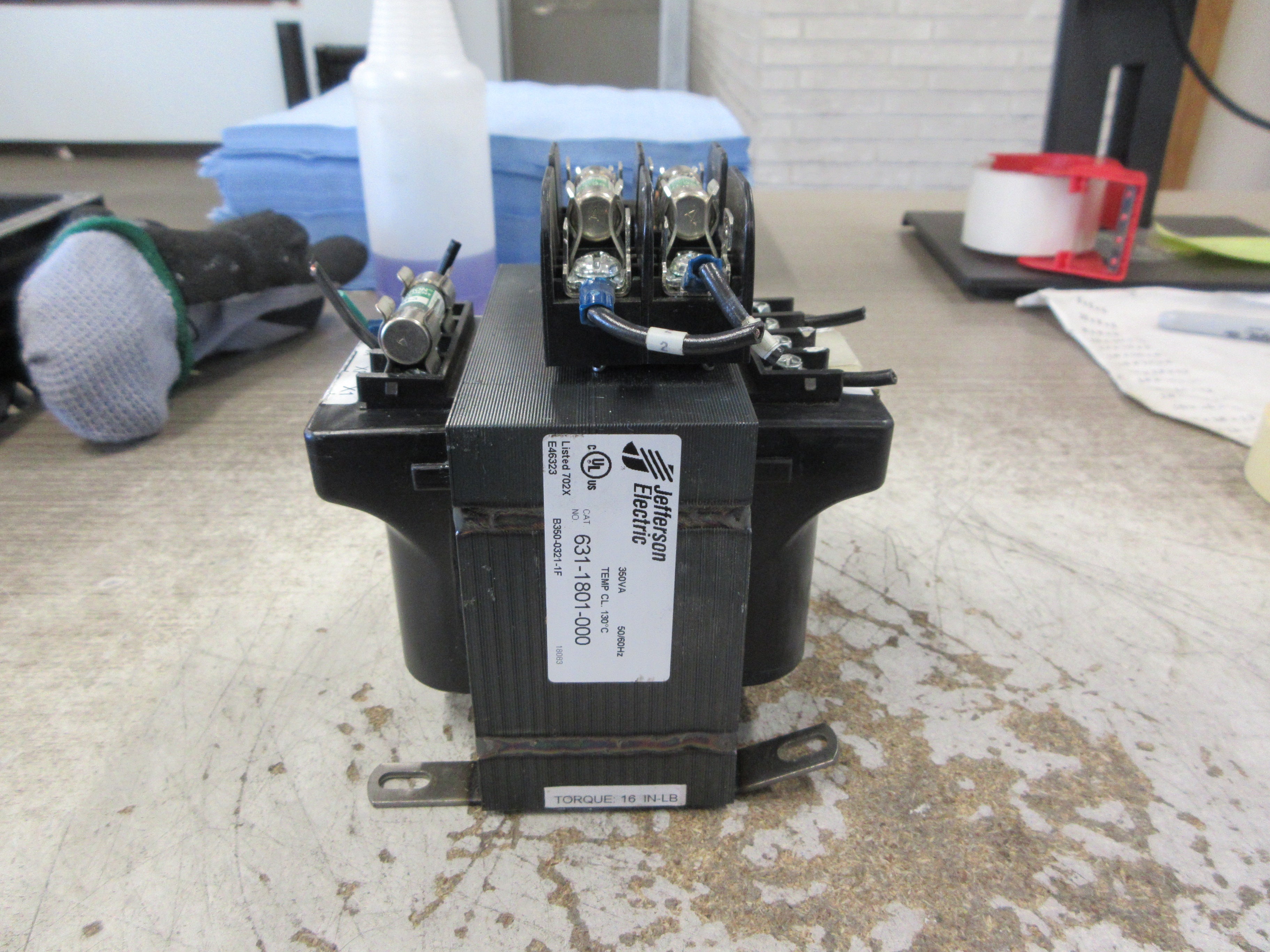Jefferson Transformer 631-1801-000 350VA Pri: 240/480V Sec: 120V 50/60Hz Used