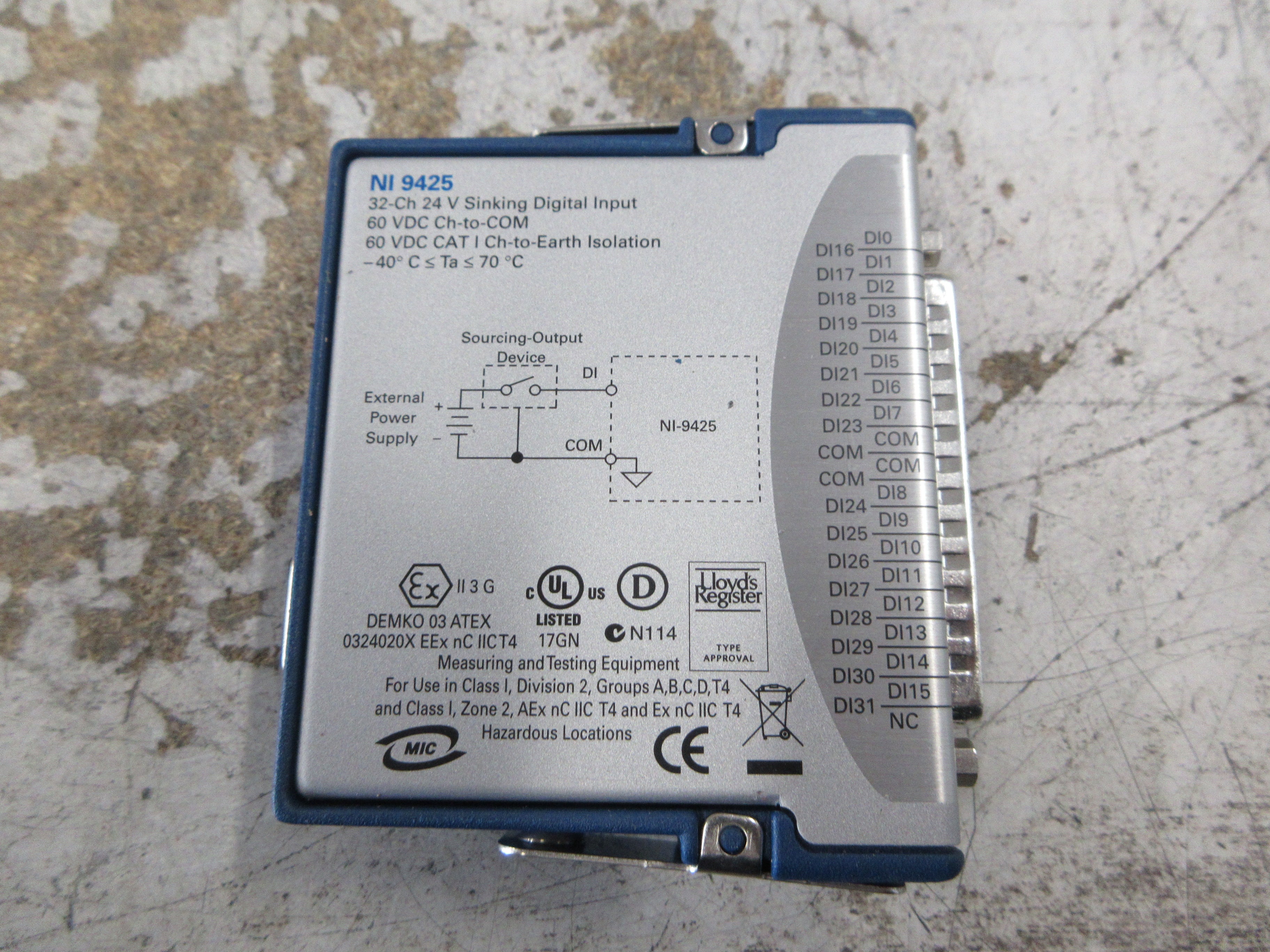 National Instruments NI 9425 Sinking Digital Input Module 199019C-01L 32-Ch Used