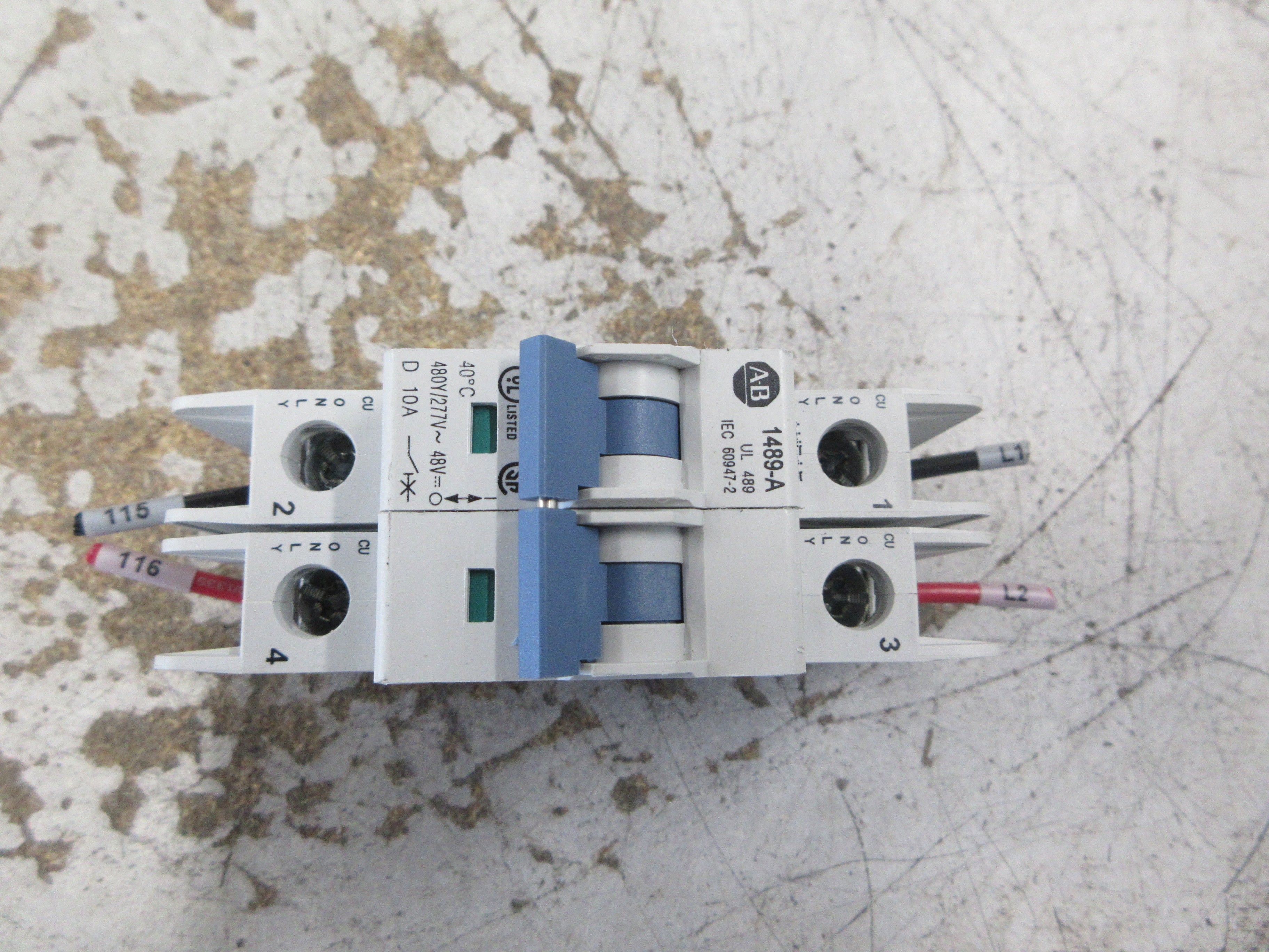 Allen-Bradley Circuit Breaker 1489-A2D100 Ser. A 10A 480Y/277V 2P Used