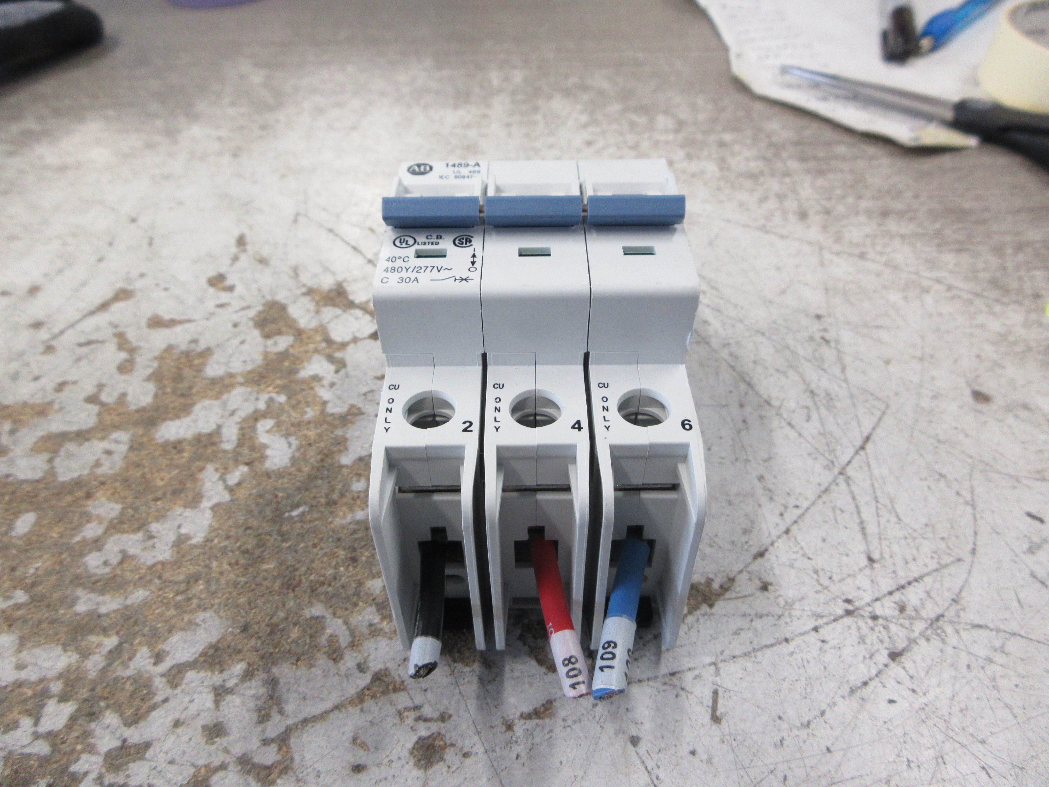 Allen-Bradley Circuit Breaker 1489-A3C300 Ser. A 30A 480Y/277V 3P Used