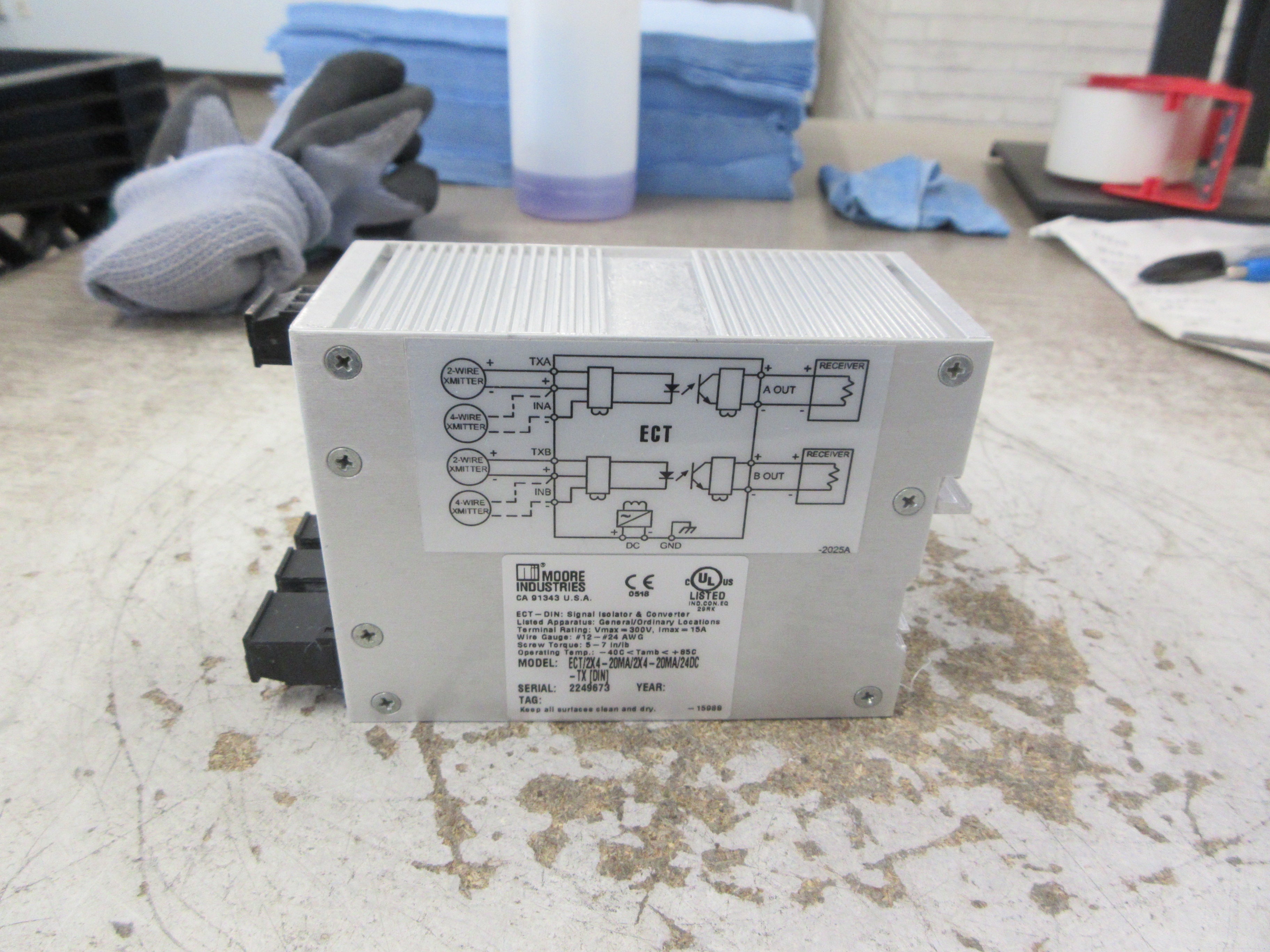Moore Industries Dual Signal Isolator Converter ECT/24-20MA/24-20MA/24DC-TX(DIN)