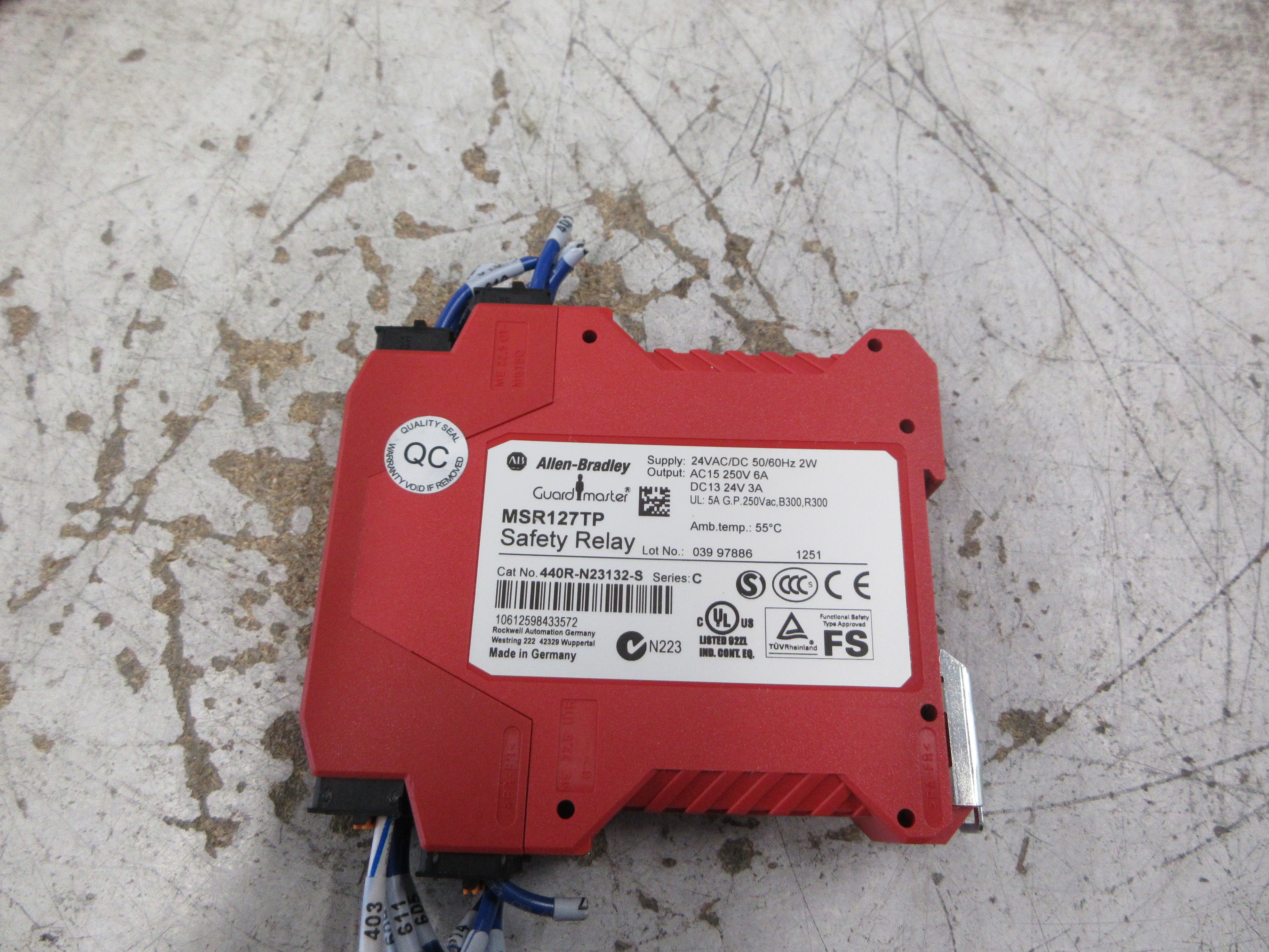 Allen-Bradley Guardmaster MSR127TP Safety Relay 440R-N23132-S Ser. C Used