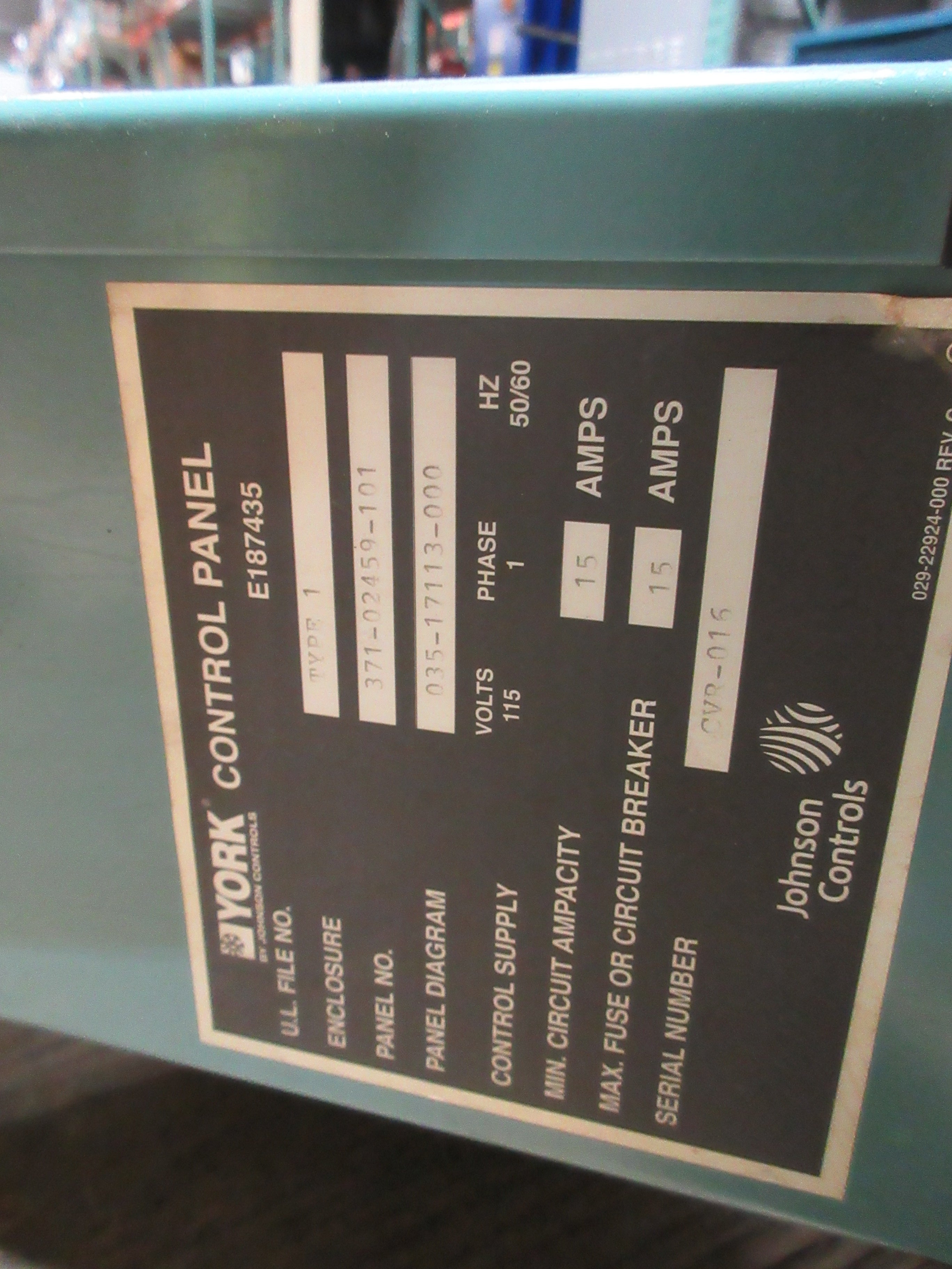 Johnson Controls York MaxE Centrifugal Chiller Optiview Control Center Used