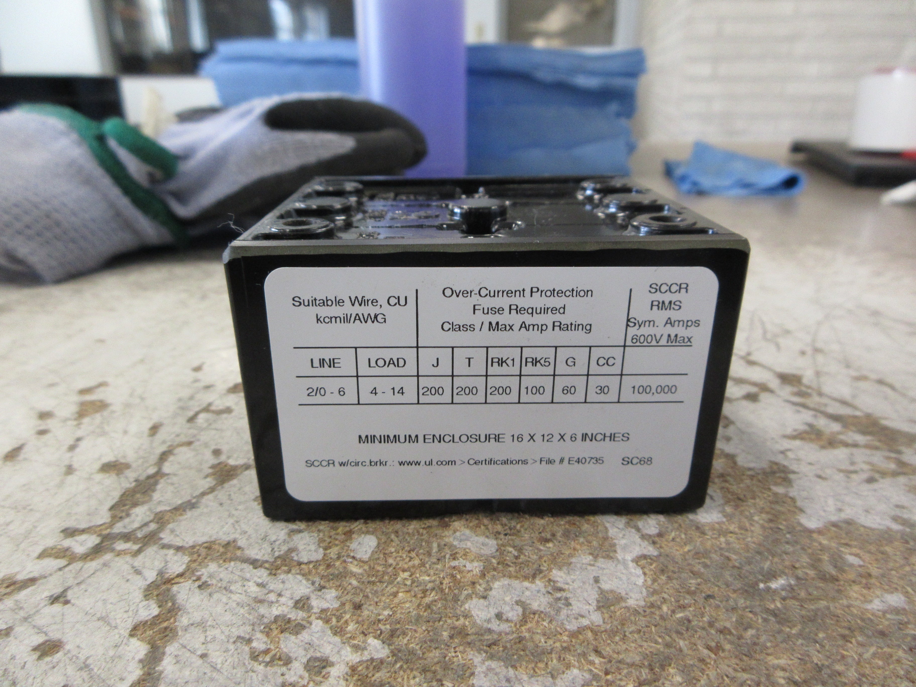 Allen-Bradley Power Distribution Block 1492-PD3141 Ser. B 175A 600V 3P Used