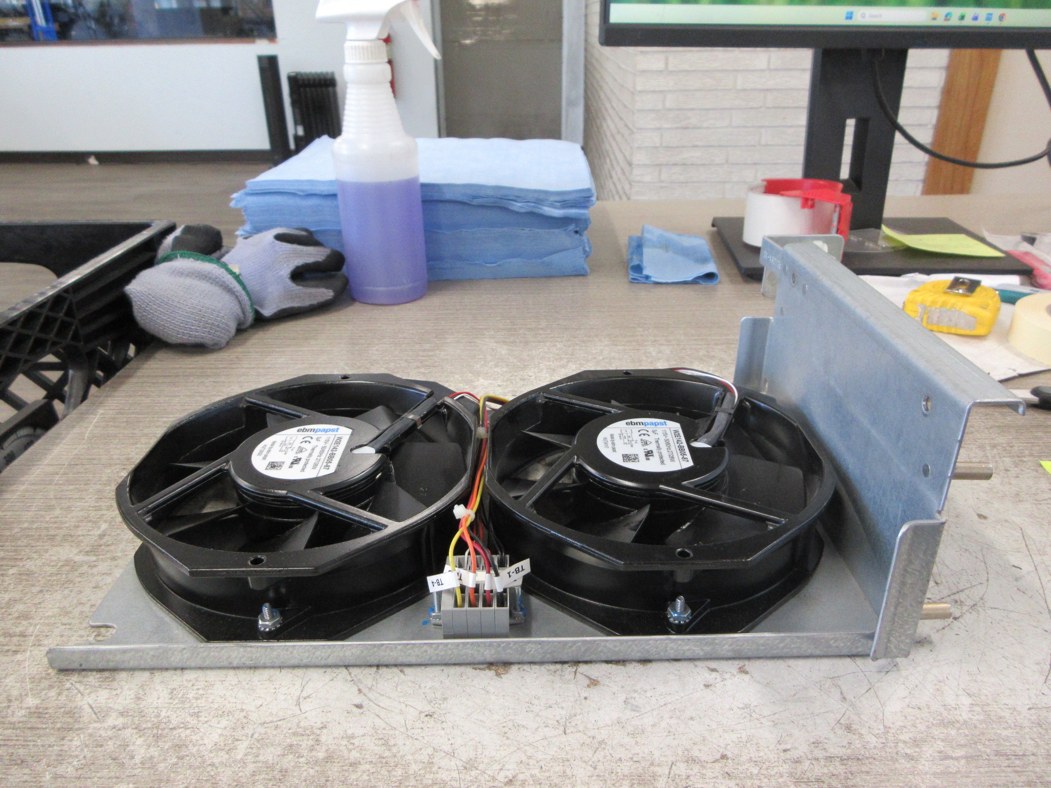 ebmpapst Fan Assembly W2E142-BB05-87 115V 50/60Hz (2) Fans Used