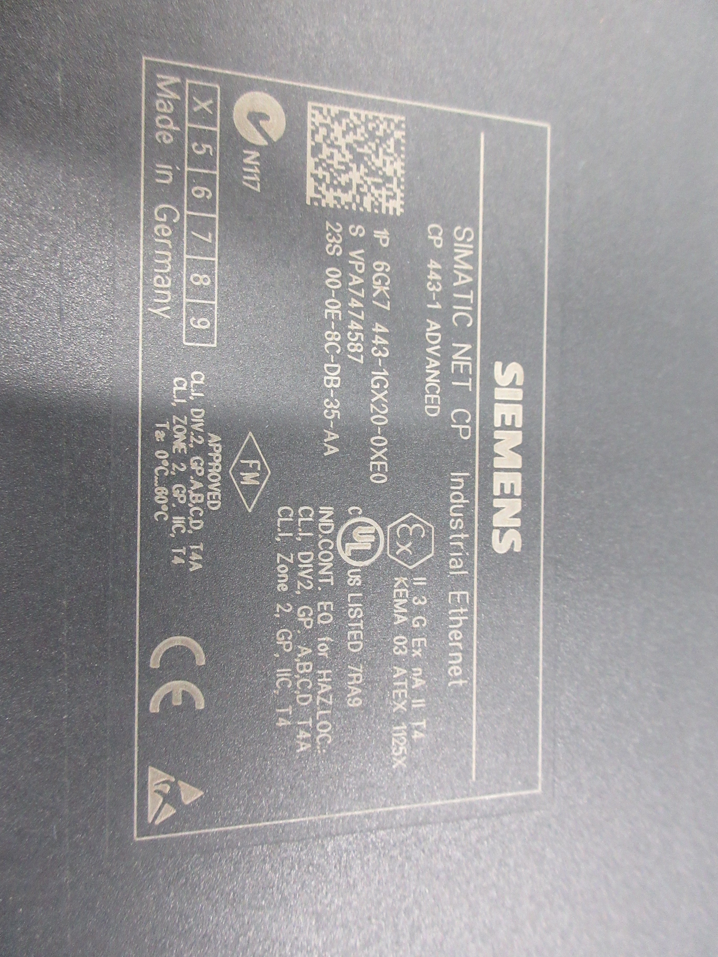 Siemens Simatic Net CP 443-1 Advanced Industrial Ethernet Module Used