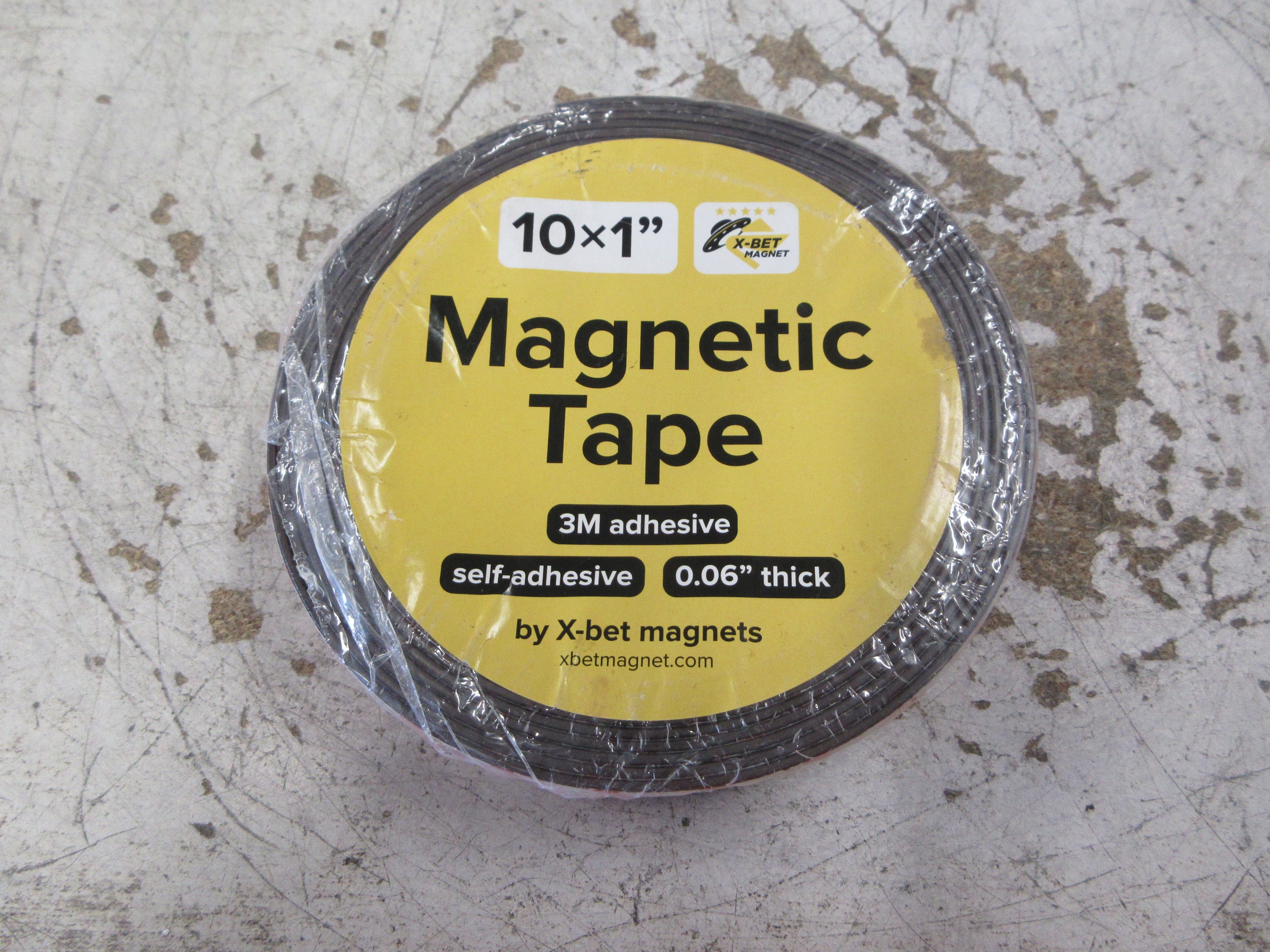 X-Bet Magnet Magnetic Tape Size: 10x1" Thickness: 0.06" 3M Adhesive New Surplus