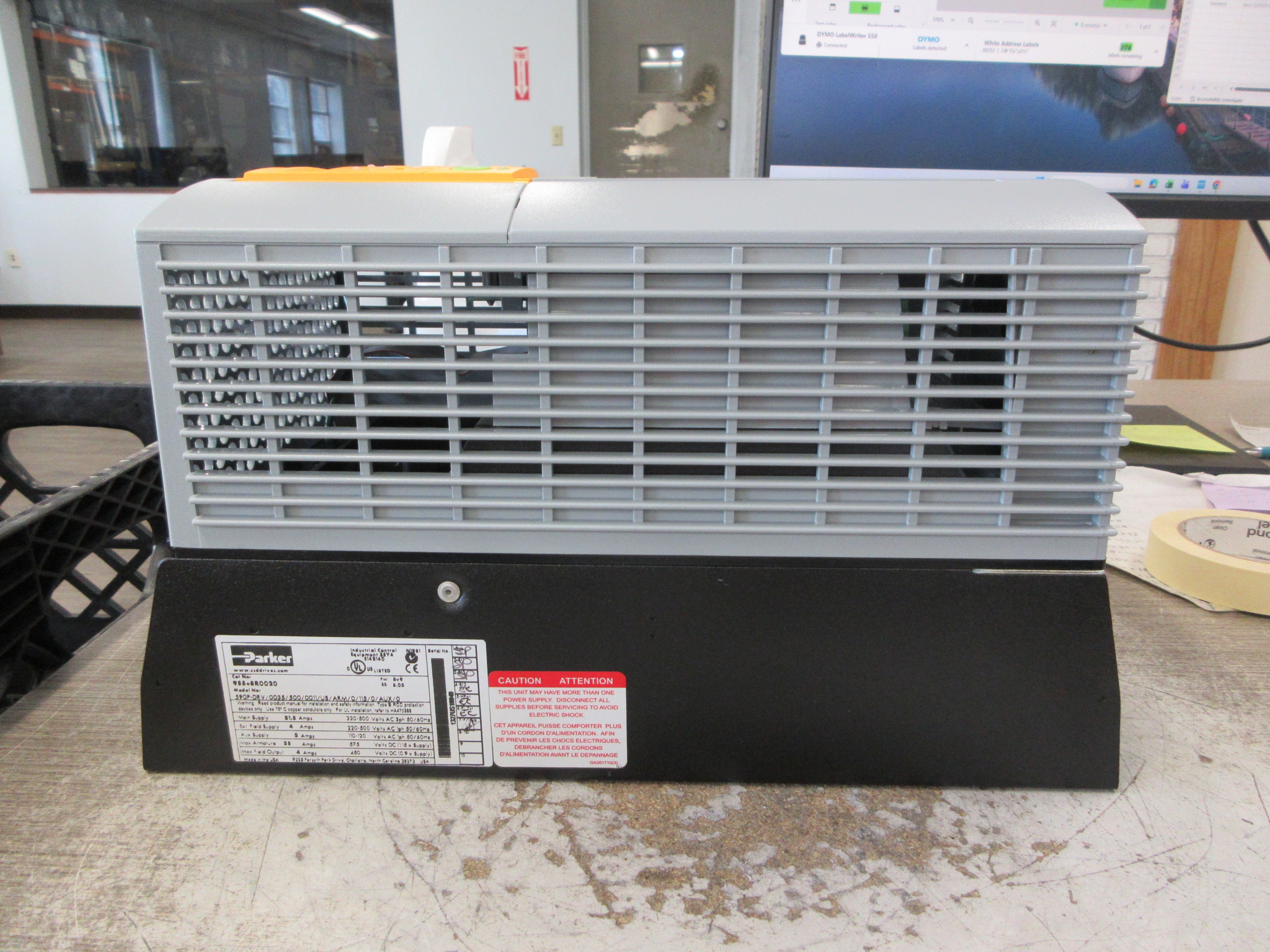 Parker DC 590+Series 2 Integrator DC Drive 955+8R0020 FW: 8V9 BS: 8.03 20HP Used