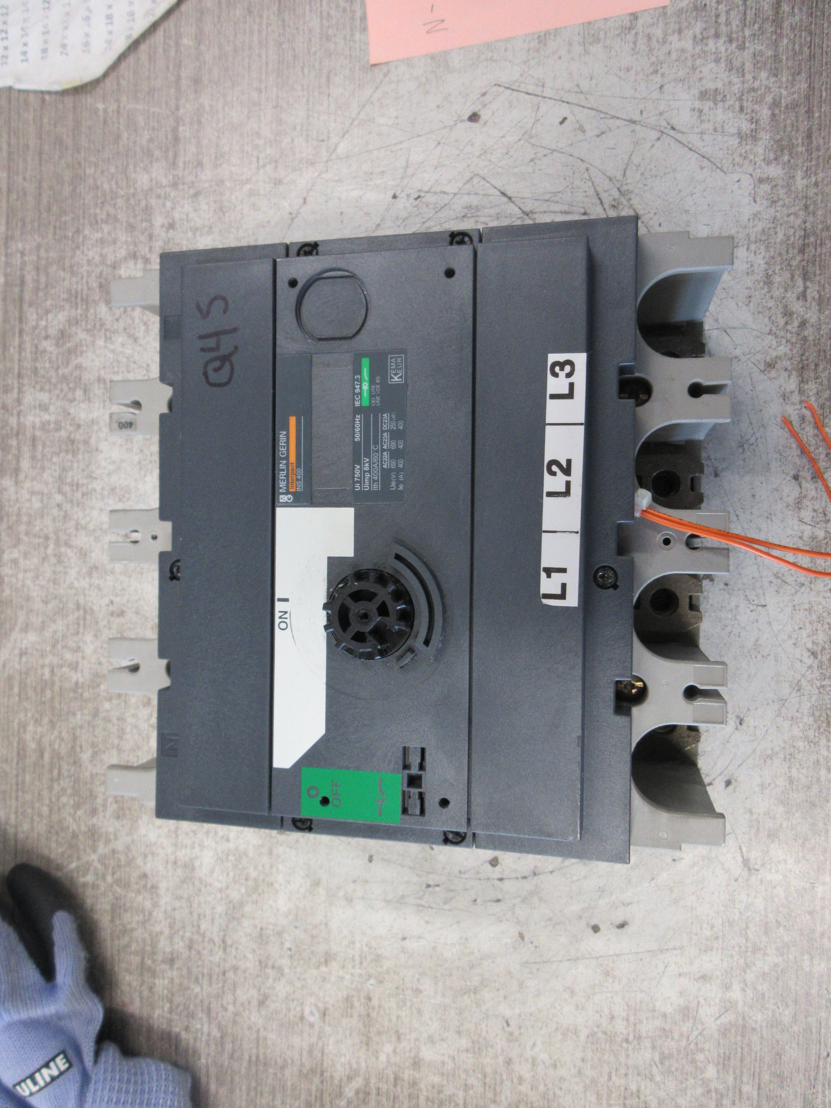 Merlin Gerin Interpact Disconnect Switch INS 400 400A 750V 50/60Hz 4W Used