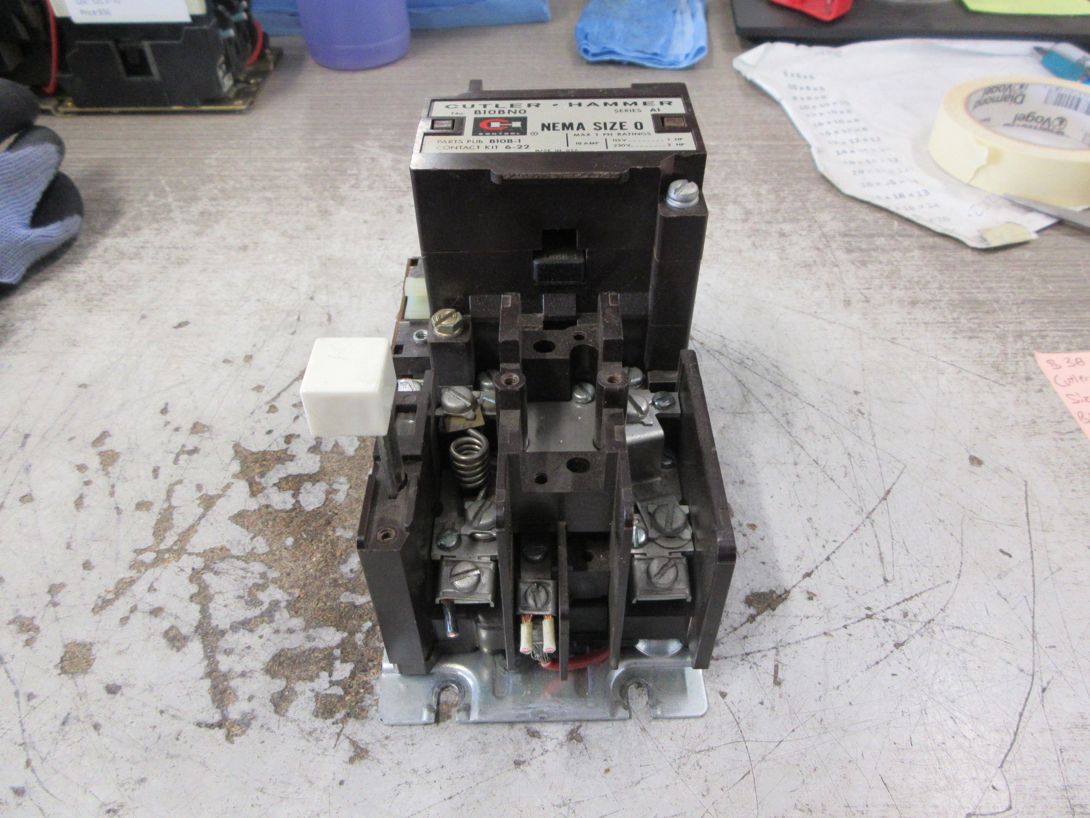 Cutler-Hammer Size 0 Starter B10BN0 Ser. A1 120/240V Coil 18A 115/230V Used