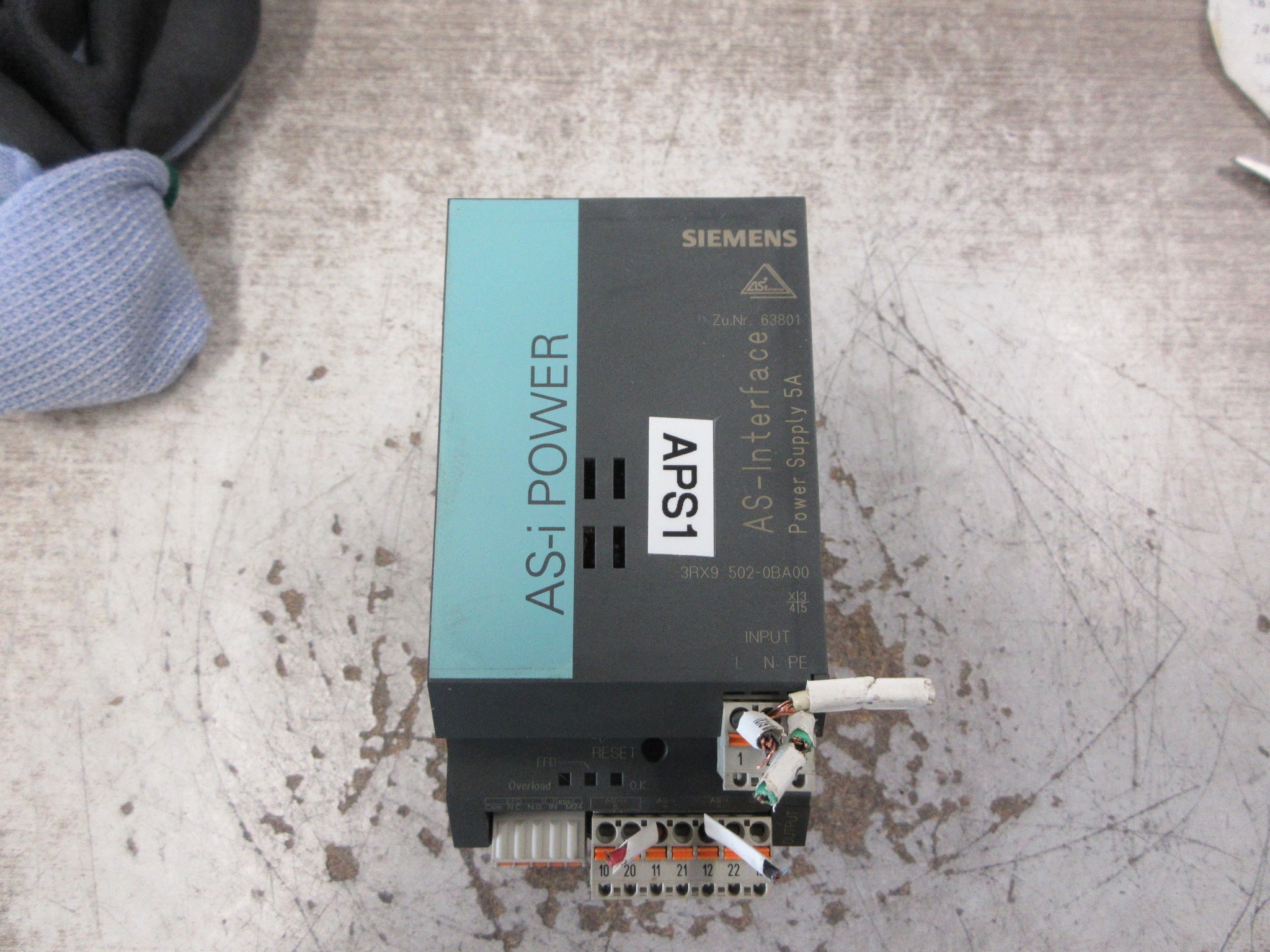 Siemens AS-Interface Power supply 3RX9 502-0BA00 *Broken DIN-Rail Mount* Used