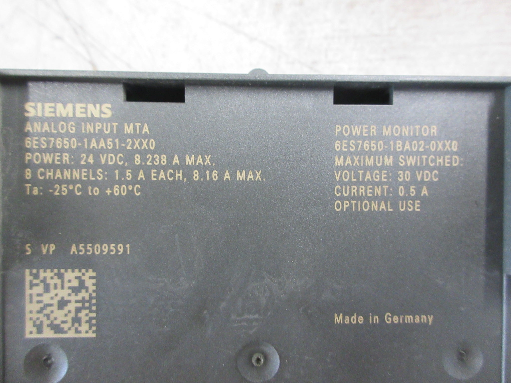 Siemens Analog Input MTA 6ES7650-1AA51-2XX0 8-Ch Used