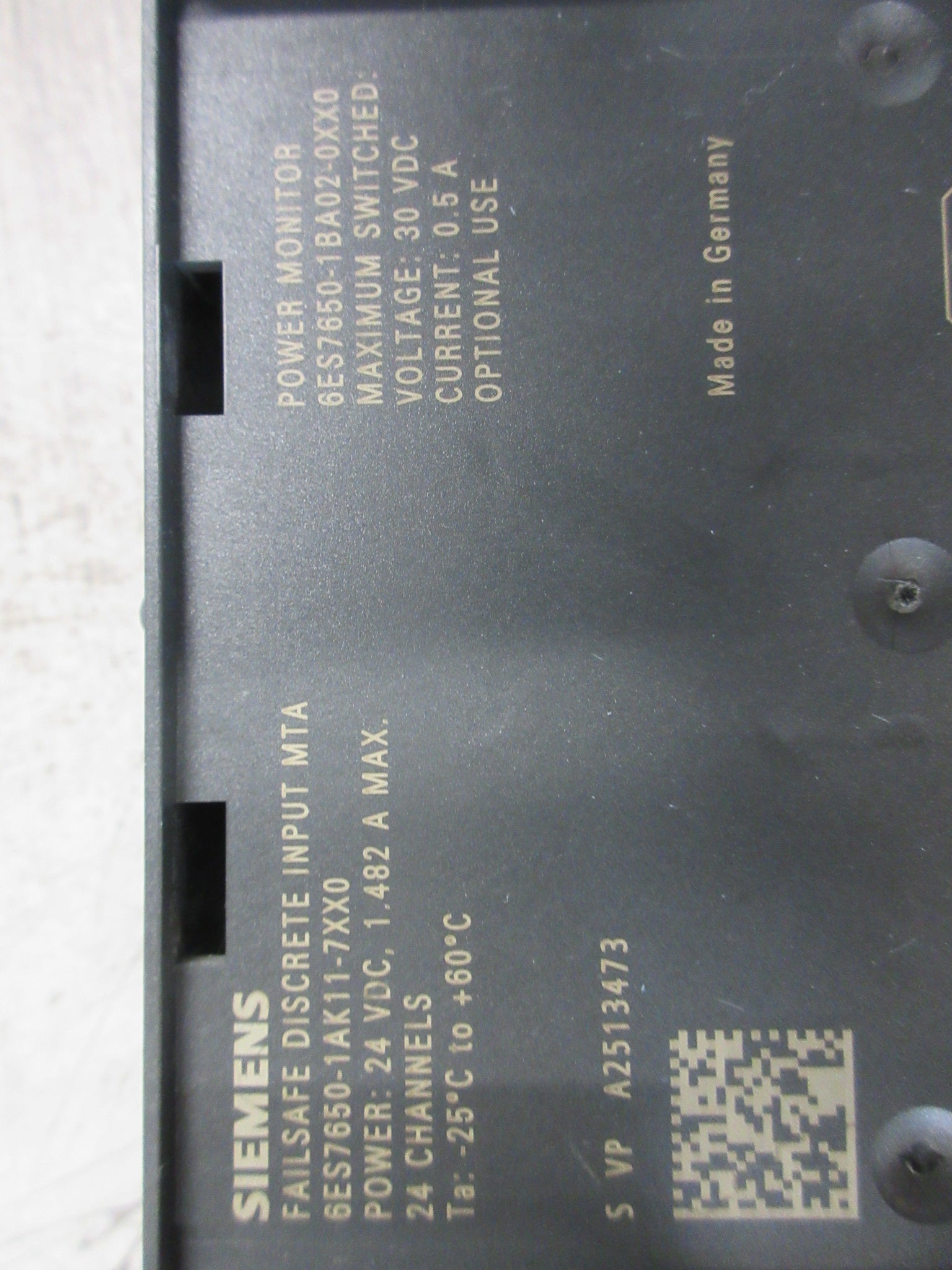 Siemens Failsafe Discrete Input MTA 6ES7650-1AK11-7XX0 24-Ch Used