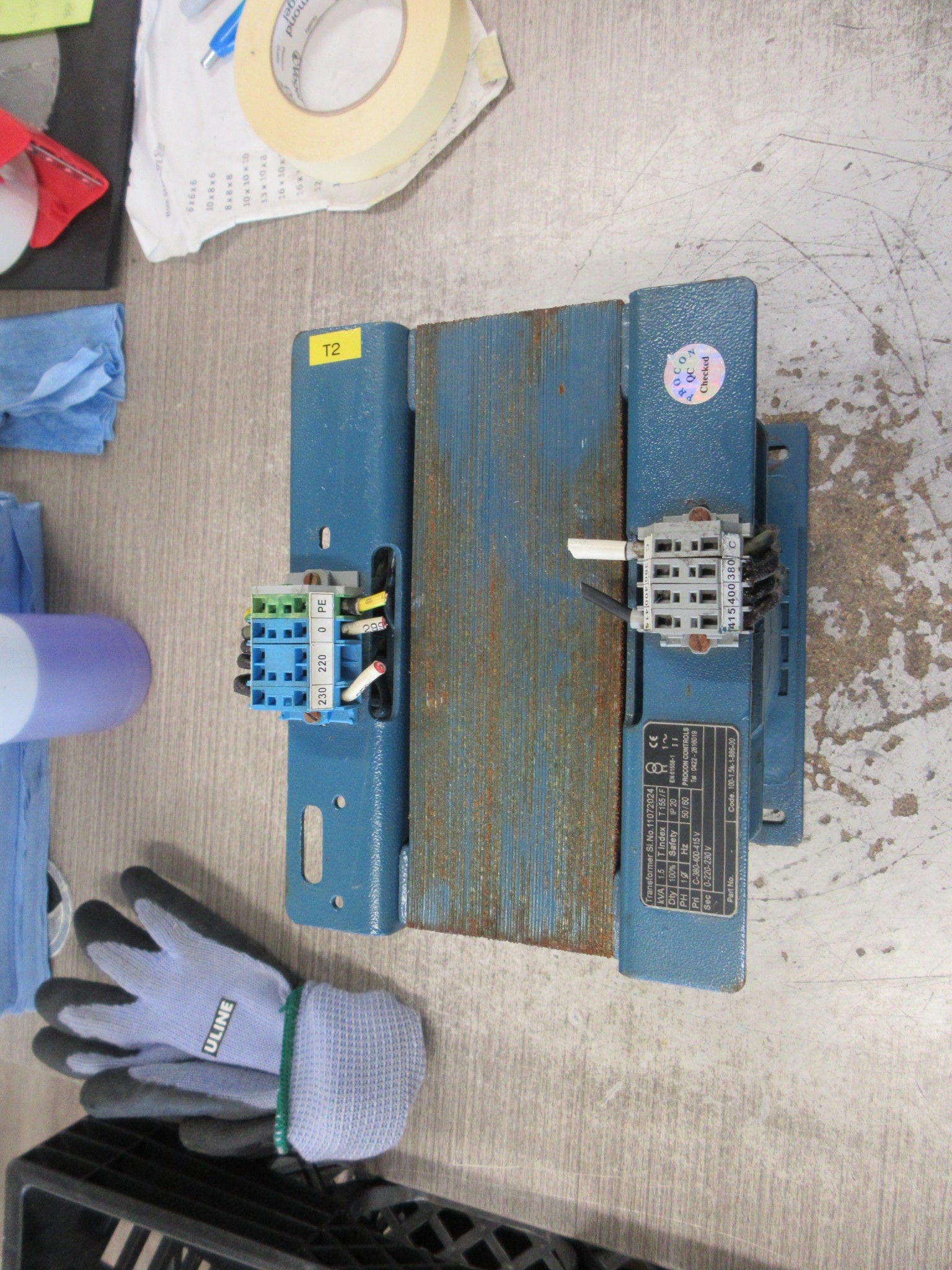 Procon Controls Transformer 100-1.5K-1-886-00 1.5KVA Pri: 380/400/415V Used