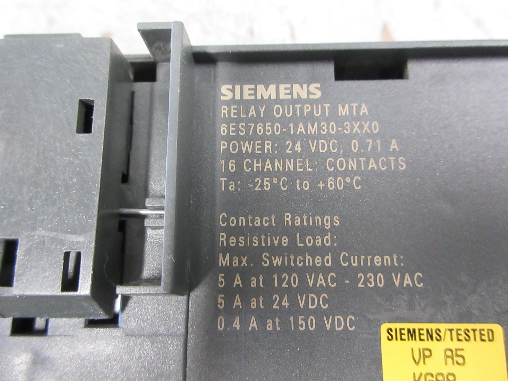Siemens Relay Output Module MTA 6ES7650-1AM30-3XX0 16-Ch Used