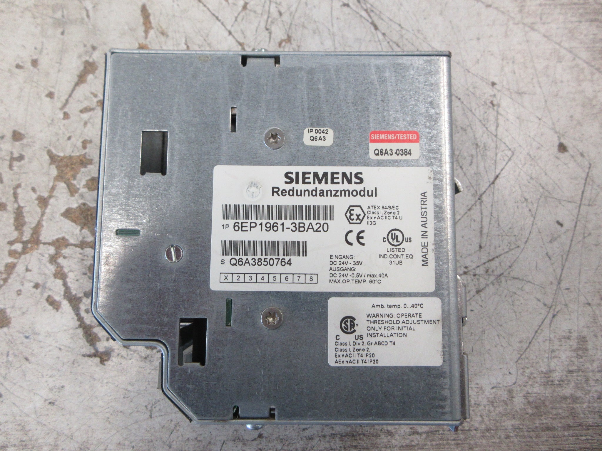 Siemens SITOP Redundancy Module 6EP1961-3BA20 Input: 24-35VDC Used