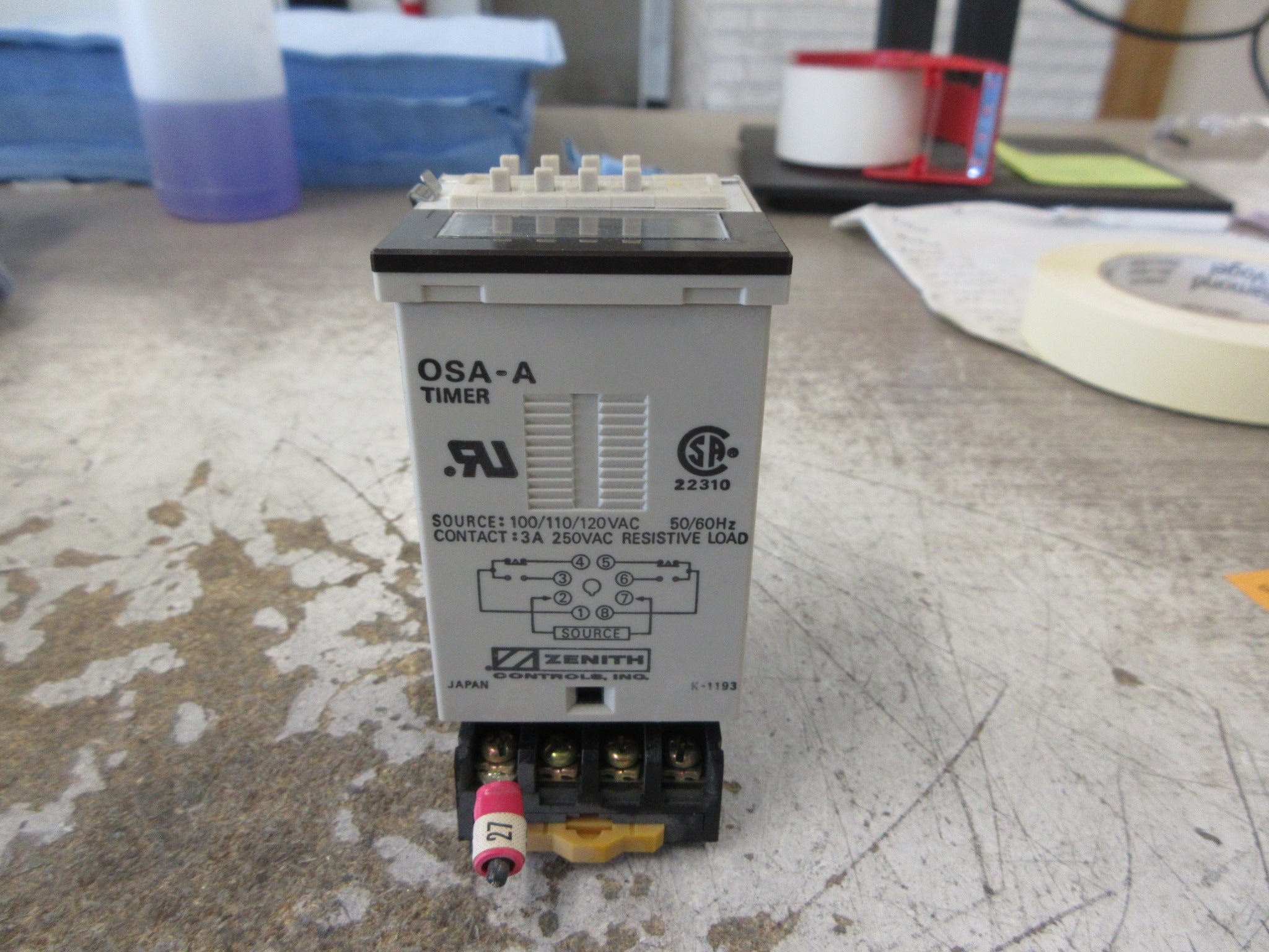 Zenith Timer OSA-A 100/110/120V 50/60Hz W/Base Used