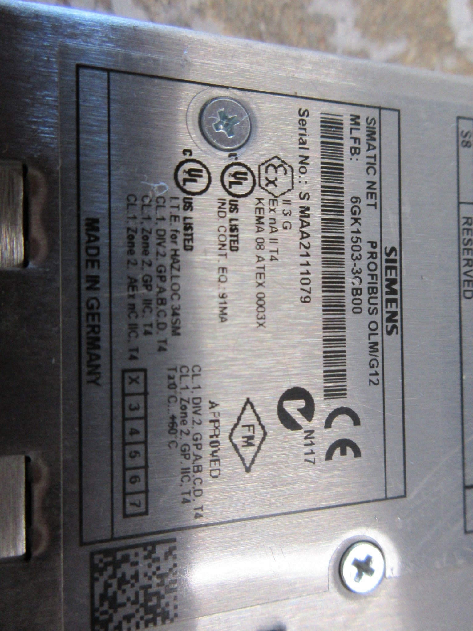 Siemens Simatic Net Profibus OLM/G12 Optical Link Module 6GK1503-3CB00 Used