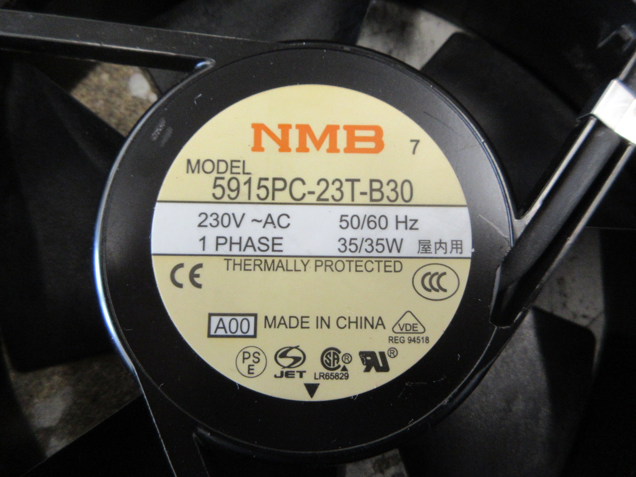 NMB Axial Fan 5915PC-23T-B30 230V 1Ph 50/60Hz 35W Used