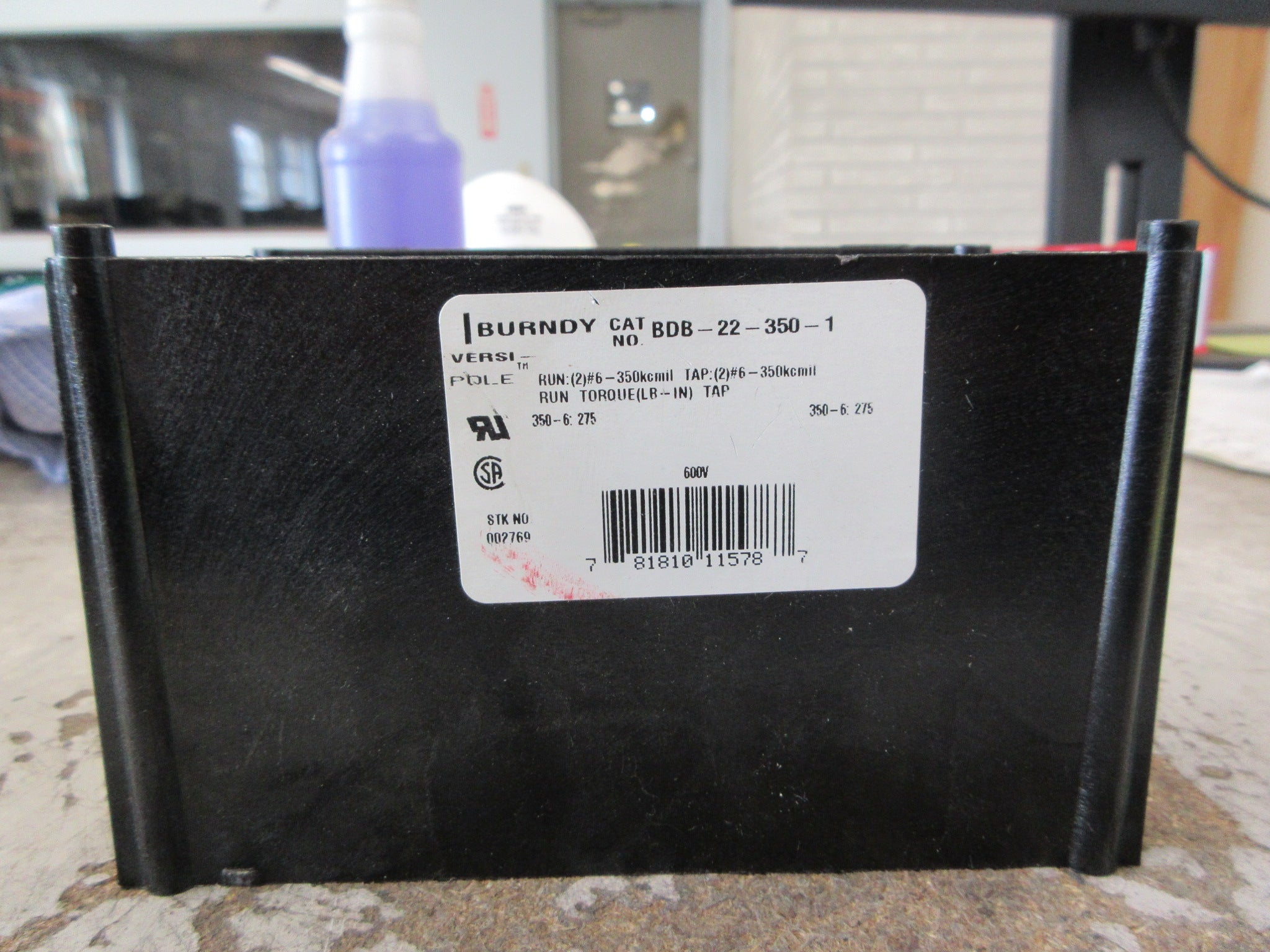 Burndy Power Distribution Block BDB-22-350-1 600V 1P Line (2): #6-350kcmil Used