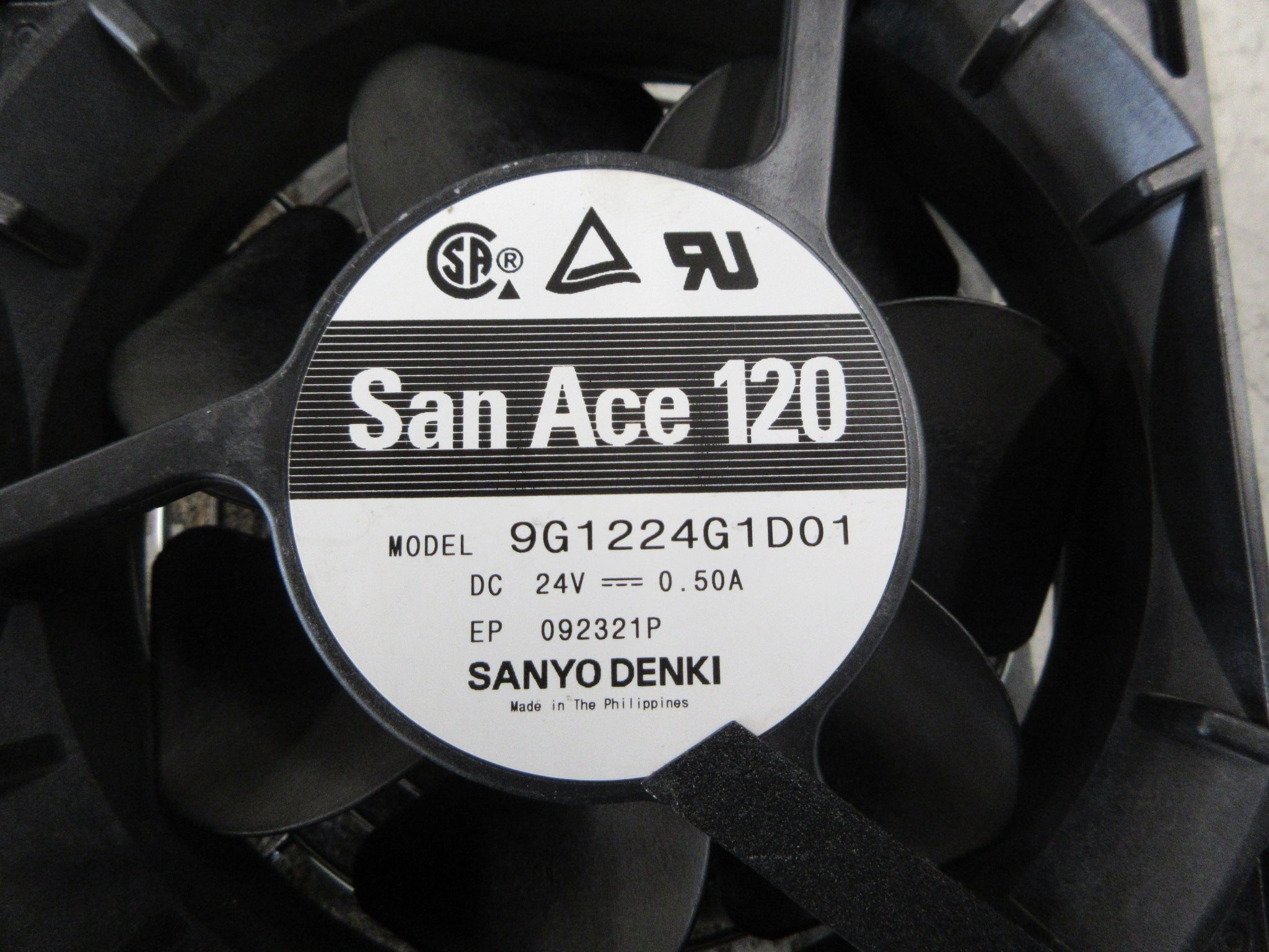 Sanyo Denki San Ace 120 Axial Fan 9G1224G1D01 24VDC 0.50A W/Grille Used