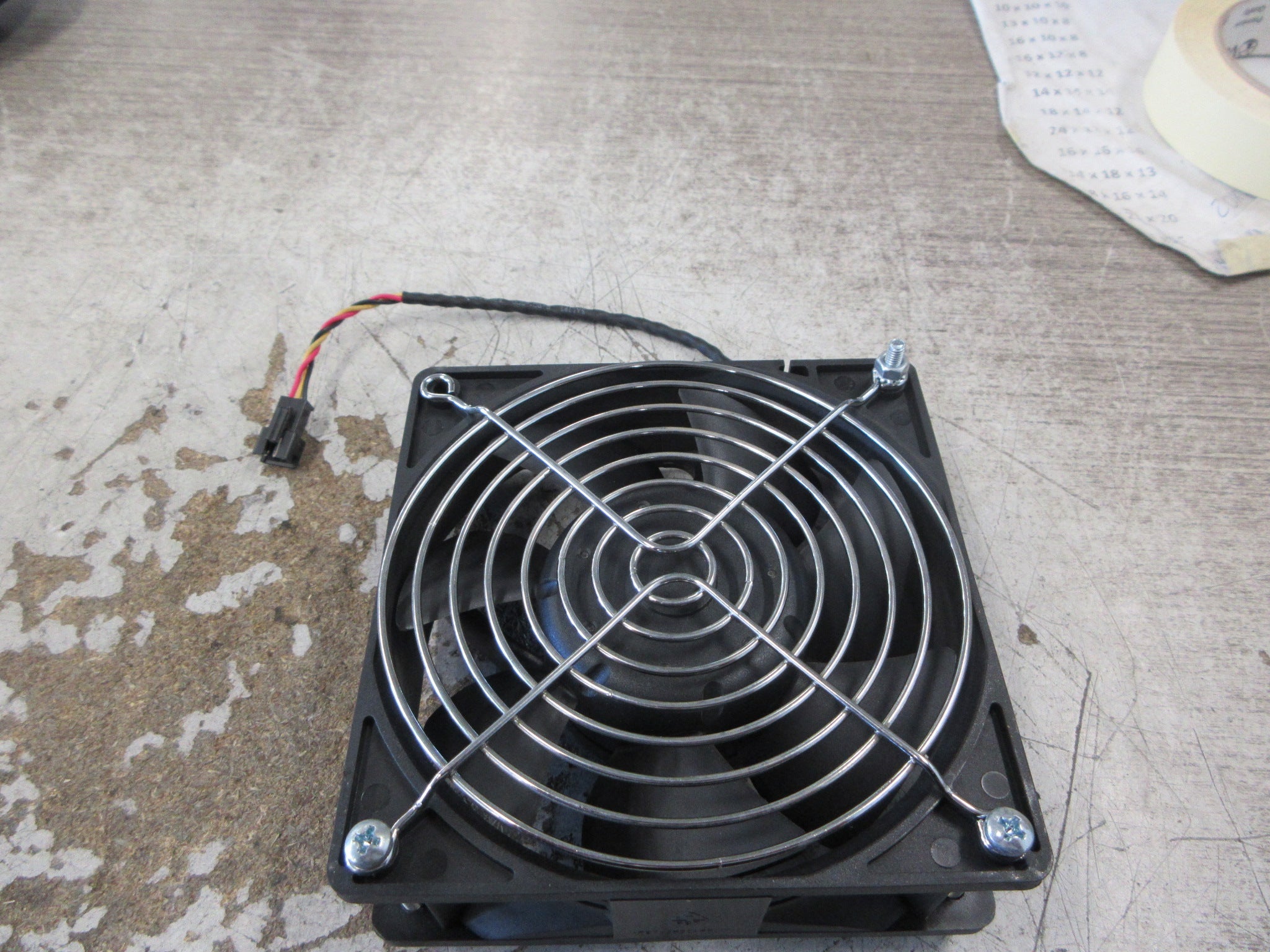 Delta Axial Fan AFB1224VHE 24VDC 0.57A W/Grille (3) Screws Used