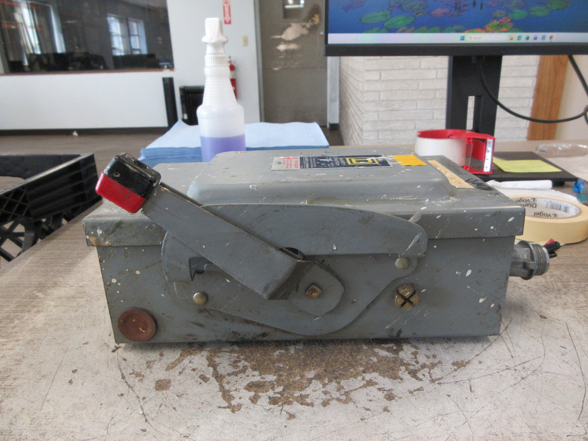 Square D Fusible Safety Switch/Disconnect H-321-N Ser. E1 30A 240V 3P Used