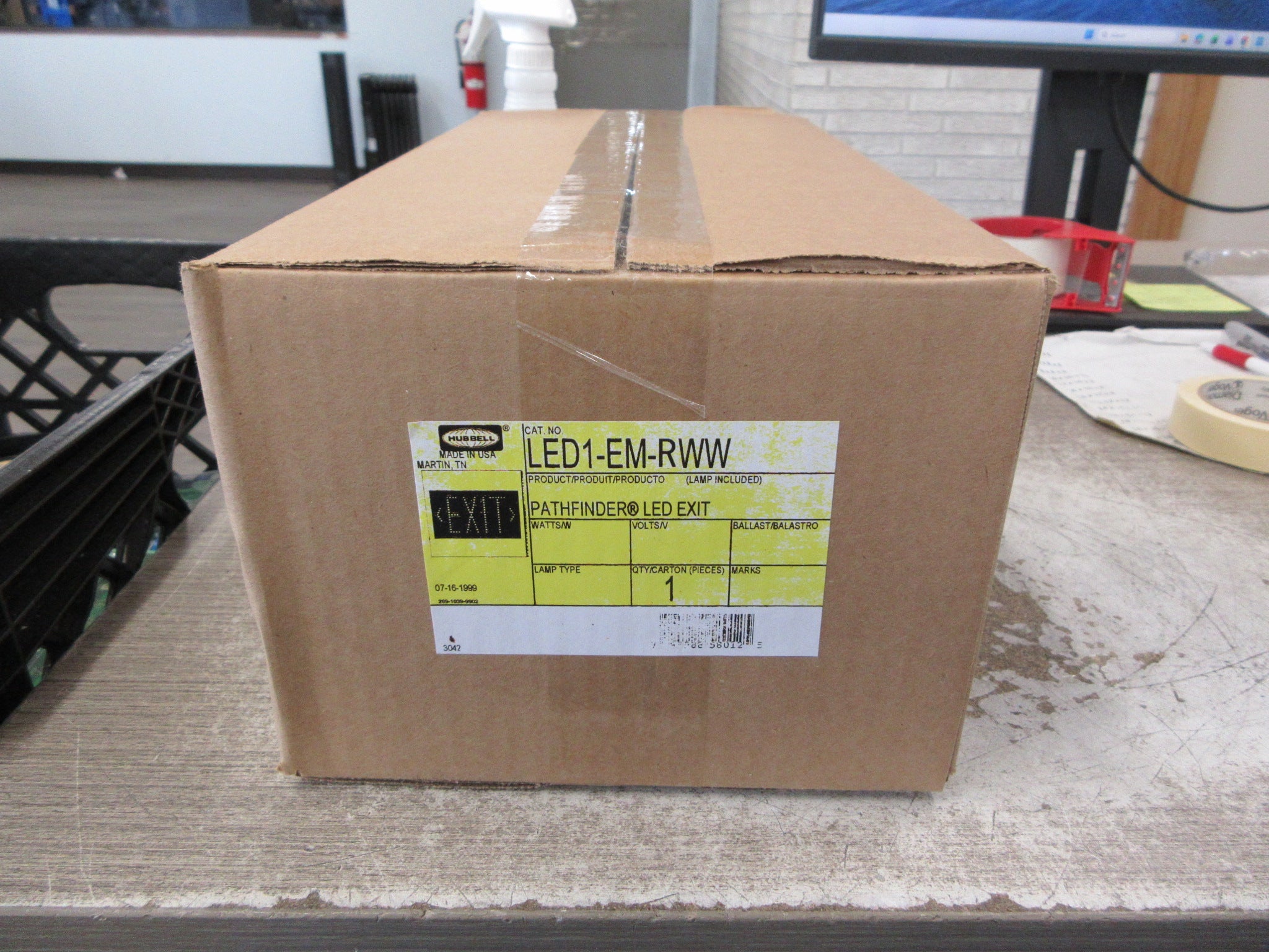 Hubbell Pathfinder LED Exit Sign LEDI-EM-RWW New Surplus