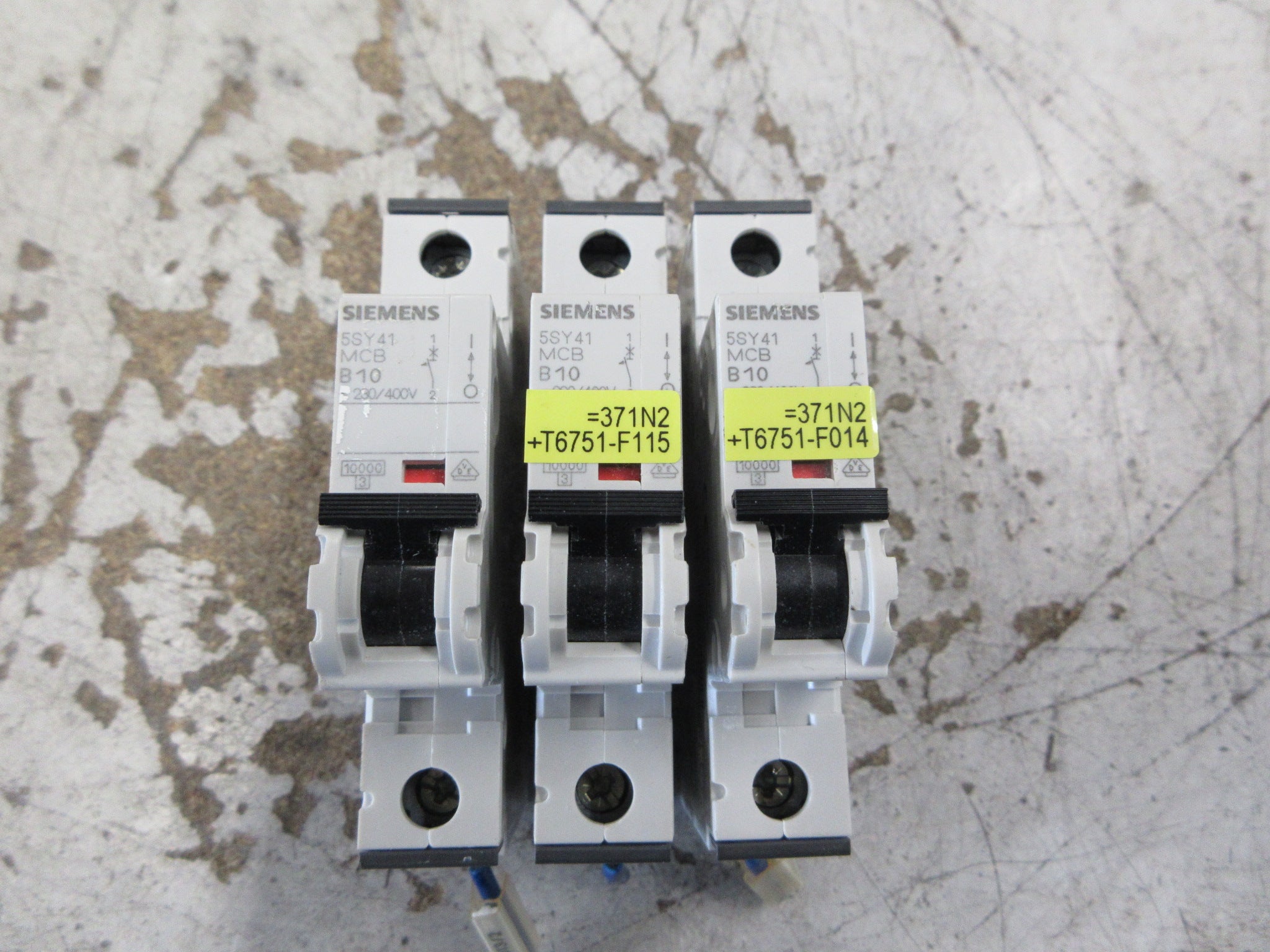 Siemens Circuit Breaker 5SY4110-6 10A 230/400V 1P *Lot of 3* Used