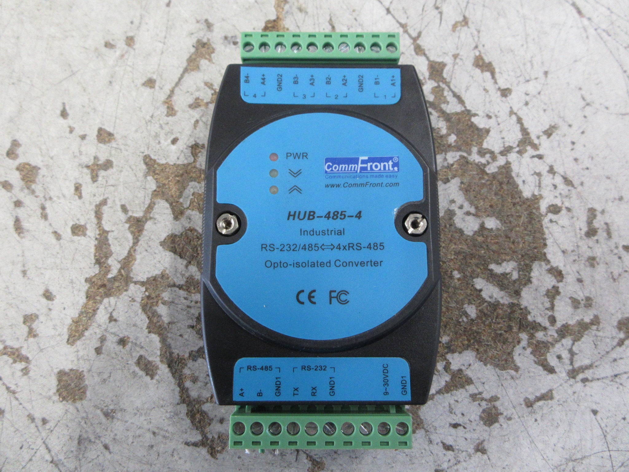 CommFront Industrial Opto-Isolated Converter HUB-485-4 Used