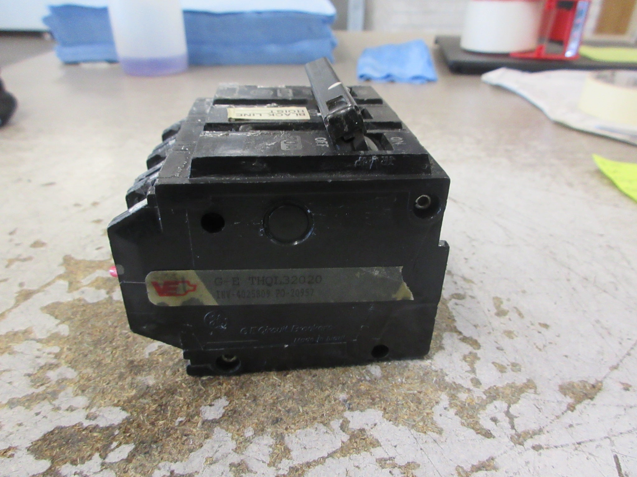 GE Clip-On Circuit Breaker THQL32020 20A 240V 3P Used