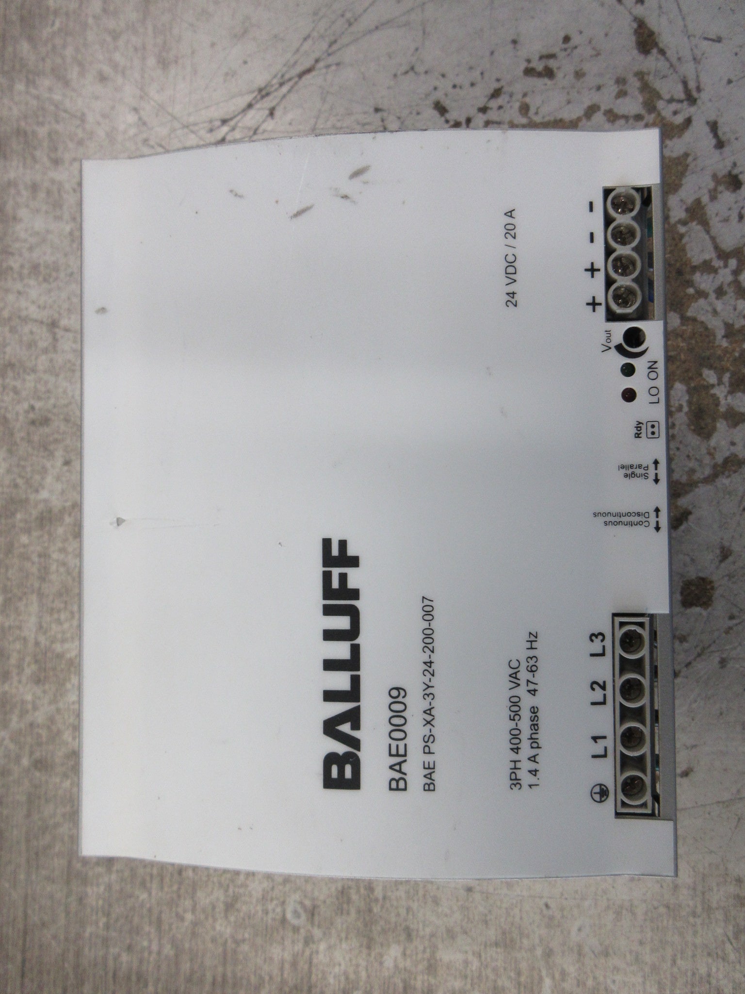 Balluff BAE0009 Power Supply BAE PS-XA-3Y-24-200-007 480W Used